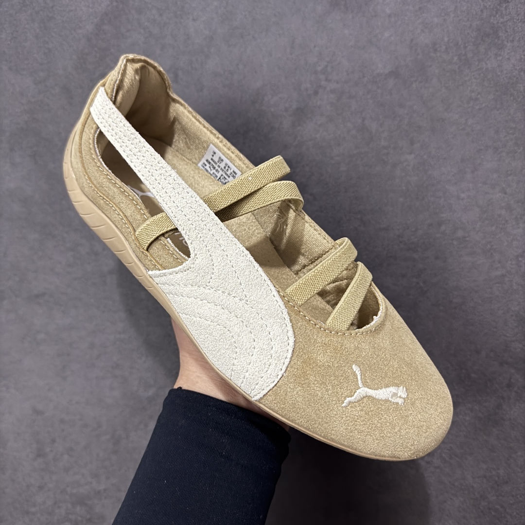 图片[3]-【纯原神版】PUMA彪马 speedcat 舒适百搭芭蕾绑带镂空甜美设计感撞色 生活休闲鞋 女款 棕白 406758-01 升级品质 配件齐 原装档案原数据纸版楦型 头层皮料打造 区别市面先行版本 尺码：36 37 37.5 38 38.5 39 40 40.5 41-选品中心