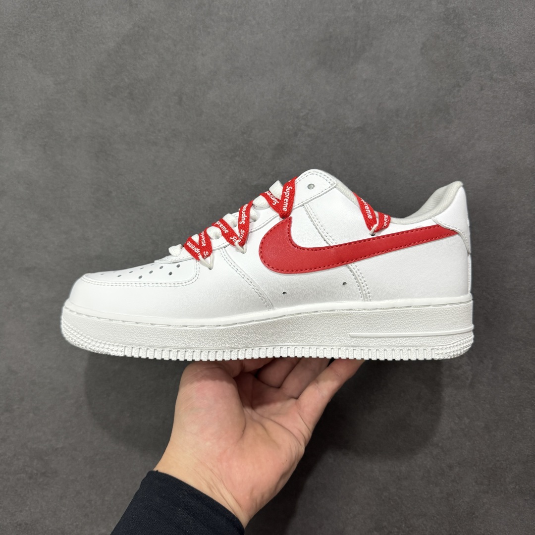 图片[2]-【定制版】Nike Air Force 1 Low 07 x Superme 白红绑带 原楦头原纸板 打造纯正低帮空军版型 货号：UP9225-101 尺码：36 36.5 37 .5 38 38.5 39 40 40.5 41 42 42.5 43 44 44.5 45-选品中心
