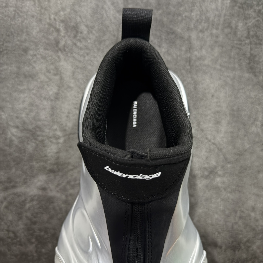 图片[8]-【XA版本】Balenciaga巴黎世家 basketball Sneaker 篮球鞋 圆头拉链 中帮 生活休闲鞋 银色 原鞋购入 全新开发出品 细节多次较对 原材料制作 酷炫鞋型 类似于喷泡风格 上脚百搭 尺码：36-46-选品中心