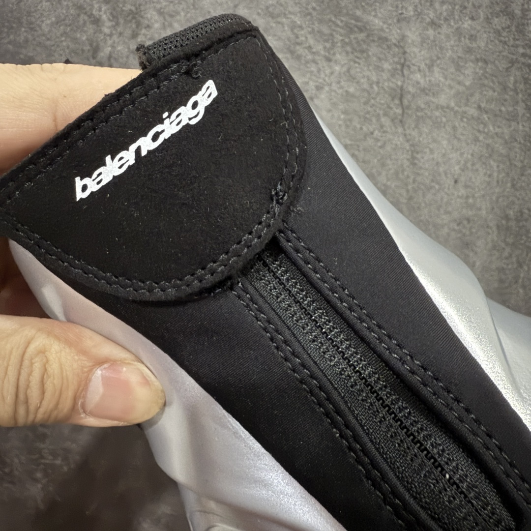 图片[6]-【XA版本】Balenciaga巴黎世家 basketball Sneaker 篮球鞋 圆头拉链 中帮 生活休闲鞋 银色 原鞋购入 全新开发出品 细节多次较对 原材料制作 酷炫鞋型 类似于喷泡风格 上脚百搭 尺码：36-46-选品中心