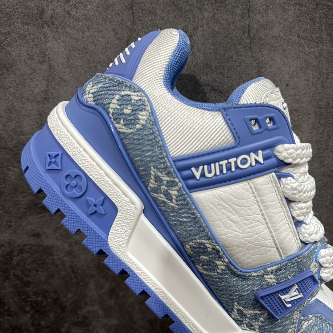 图片[7]-【PK纯原版】Louis Vuitton 路易威登 LV Trainer Maxi 小胖丁系列面包鞋 白蓝牛仔胖丁 海淘代购同渠道品质 高端零售 外贸充正专供 原版购入开发 ZP级全套包装 完美楦型 正确卡色 大底TPU 质感媲美原版 细节与原版一致 请注意区分市面通货材 尺码：39 40 41 42 43 44 45 46-选品中心