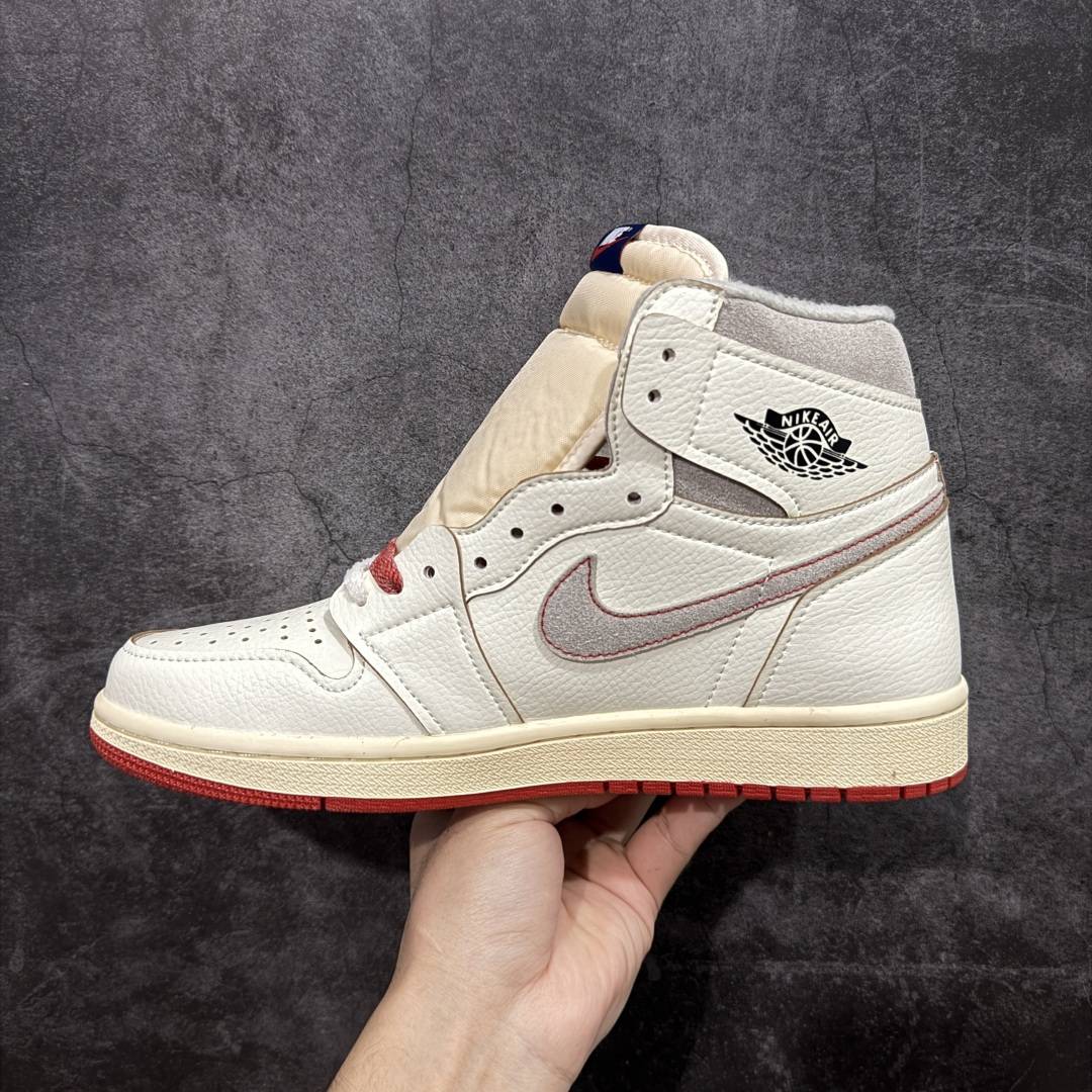 图片[2]-【清远TS版】Nike Air Jordan aj1 Retro High OG AJ1高帮米白灰红 百搭休闲文化运动篮球鞋DB4612-100 口碑AJ大厂出品 全系列原楦原纸板开发 原厂头层皮料加持 原厂定型后跟完美效果 裁片超高清洁度 针车 细节到位 性价比十足💪🏻 尺码：36-48.5（半）-选品中心