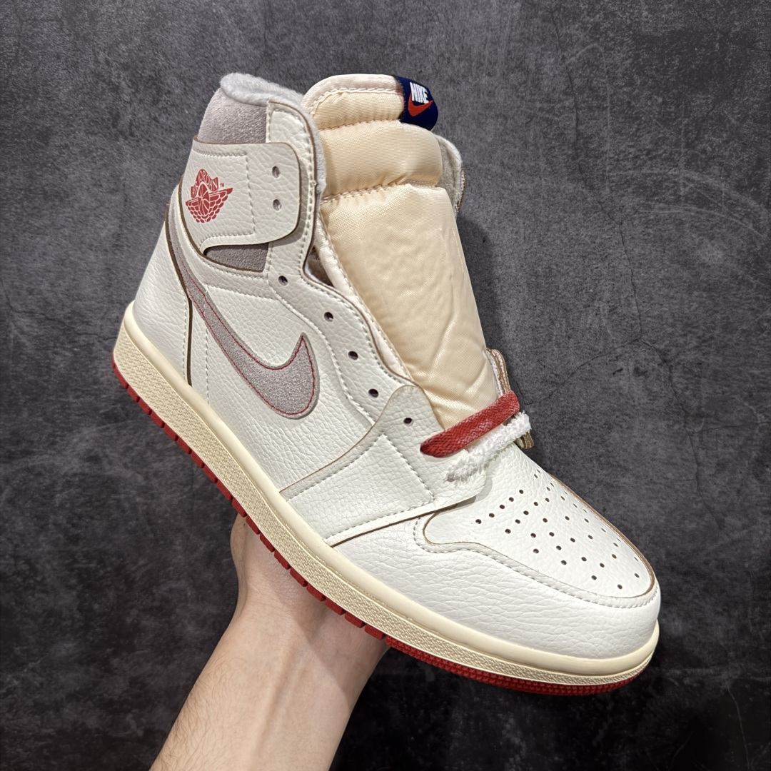 图片[3]-【清远TS版】Nike Air Jordan aj1 Retro High OG AJ1高帮米白灰红 百搭休闲文化运动篮球鞋DB4612-100 口碑AJ大厂出品 全系列原楦原纸板开发 原厂头层皮料加持 原厂定型后跟完美效果 裁片超高清洁度 针车 细节到位 性价比十足💪🏻 尺码：36-48.5（半）-选品中心