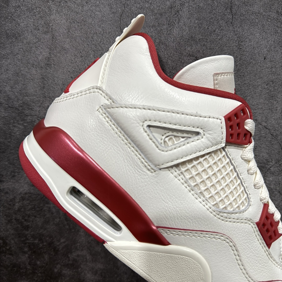 图片[7]-【OG纯原版】Air Jordan 4 Retro \”Valentine\’s Day\” AJ4 乔丹4代红色情人节 货号：HV0823-108 大厂出品 原厂原材料打造 市场天花板级别货品 欢迎对比品鉴‼️ 鞋身整体以米白色皮革为主，搭配米白色的鞋带，让鞋子看起来更有整体感。鞋侧身米白色格网透出米白色内层，鞋舌顶端米白的标签，以红色Jumpman Logoo以及Flight刺绣字样，彰显球鞋身份；鞋带孔部位的TPU装饰采用红色呈现，更具细节感。鞋帮部分和后跟位置的提环使用米白色TPU材质，给鞋身带来更多色彩层次感；最特别的地方还是鞋舌内侧和鞋垫上，加入了口红唇印图案，进一步烘托情人节的甜蜜气氛。后跟及外底Jumpman Loggo均采用红色点缀，中底使用红色妆点，复古米白色橡胶外底的设计，最后以搭载有开窗式Air Sole气垫的中底进行收尾。 货号：HV0823-108 尺码：35.5 36 36.5 37.5 38 38.5 39 40 40.5 41 42 42.5 43 44 44.5 45 46 47.5-选品中心