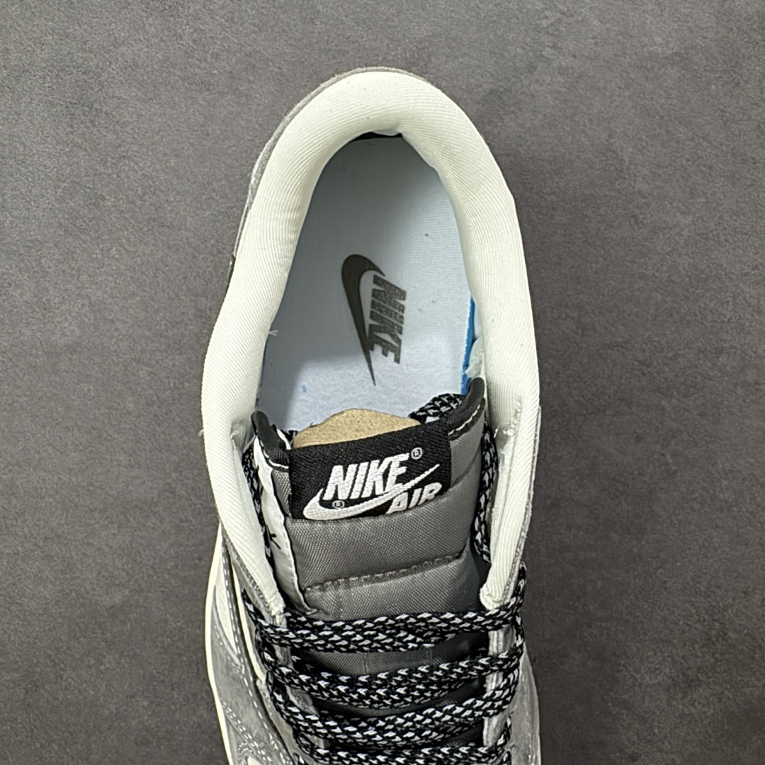 图片[7]-【定制版】Undefeated x Travis Scott x Air Jordan 1 Low Und x AJ1 低帮 灰白黑倒钩 AJ1 乔丹1代 aj1 乔1 低邦 灰白黑倒勾 乔丹篮球鞋系列 鞋款整体以米白色为底搭配灰色麂皮框架覆盖层，标志性的反钩Swoosh Logo采用灰色麂皮点缀，内侧也辅以灰色麂皮Swoosh Logo呈现，鞋舌等多处TS标志性元素均得以保留；鞋舌绣标上以Und品牌Logo呈现，鞋头处迷你Swoosh Logo黑色妆点，后跟的鬼脸Logo标志和Wings Logo采用黑色缝线打造，后跟绣有Und品牌Logo，彰显联名身份；最后以米白色中底搭配黑色橡胶外底完善整体设计收尾。 货号：DD7866-116 尺码：36 36.5 37.5 38 38.5 39 40 40.5 41 42 42.5 43 44 44.5 45 编码：HXSB330340-选品中心