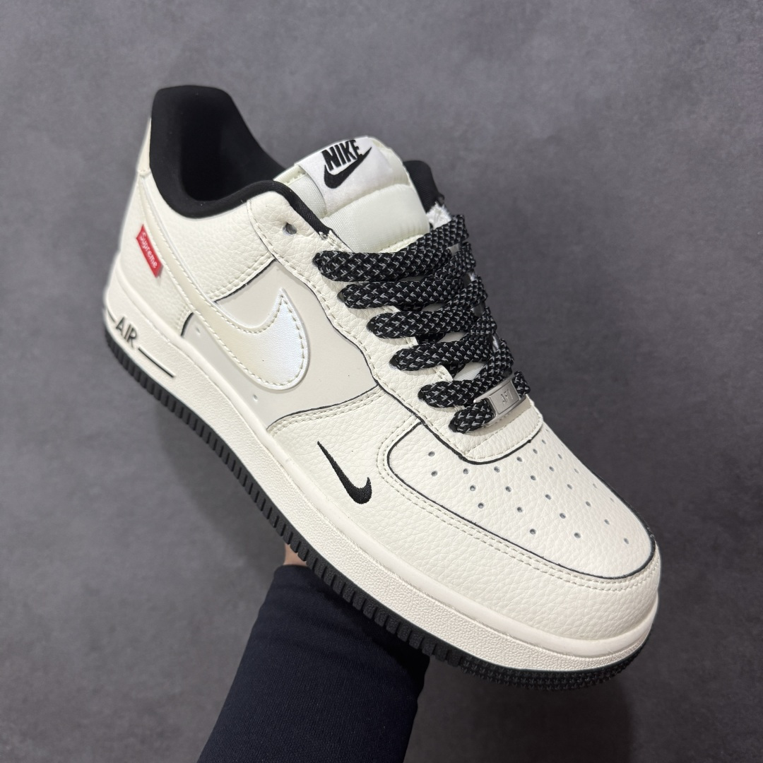图片[3]-【定制版】Nike Air Force 1\’07 Low Supreme联名 米黑边 空军一号低帮休闲板鞋  原楦头原纸板 原装鞋盒 定制五金配件 内置全掌气垫 原厂鞋底 货号：XX3168-220  尺码：36 36.5 37.5 38 38.5 39 40 40.5 41 42 42.5 43 44 44.5 45-选品中心