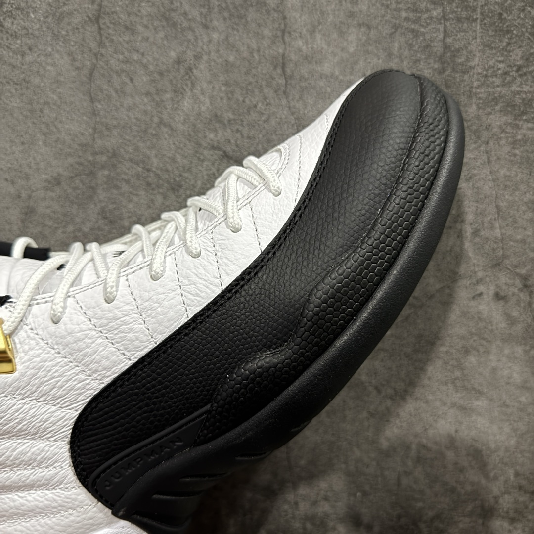 图片[6]-【OG纯原】顶级Air Jordan AJ12 黑白金扣 货号：CT8013-117 原楦原纸板开发 原汁原味12代鞋型 进口原厂皮料 超软荔枝皮 质感满分 原厂碳板 原装材料 原厂定制金属扣 原厂电绣 支持与公司货全方位对比 只服务于5%懂鞋的高端客户 发国外可支持各种retail商店充正寄售 尺码：40 40.5 41 42 42.5 43 44 44.5 45 45.5 46 47.5-选品中心