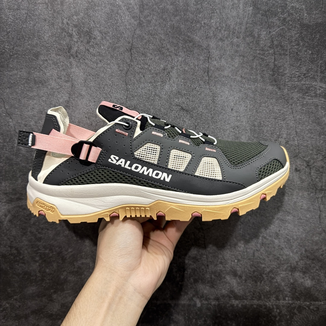 【666版本】SALOMON萨洛蒙 Techamphibian 5 T5圆头舒适 透气速干抓地 溯溪鞋 477508 纯原外贸平台特供订单 耗时半年巨作 #全套原纸板楦头开发 #原厂特供网布配套加持 #确保原汁原味 完美呈现版型 #原档数据独家私模五层组合大底 #男女鞋同步官方开发至46 #原装Ortholite轻量化鞋垫 #中底布带钢印编号 原厂TPU锁扣 #进口港宝加持 后跟自然饱满 还原公司包裹性 #鞋面采用SENSIFT贴合技术 #全方位贴合包裹脚型 #鞋跟部鞋底牵引设计 #提供强大的抓地性能 #更适应野外崎岖不平的道路 #其3D ADVANCED CHASSIS底盘 材料轻量大化 钉齿设计更具稳定性 防护性 #鞋底易磨损区运用CONTAGRIP高耐磨材料 应对城市硬质路面长距离跑考验 尺码：36 36.5 37.5 38 38.5 39 40 40.5 41 42 42.5 43 44 45-选品中心