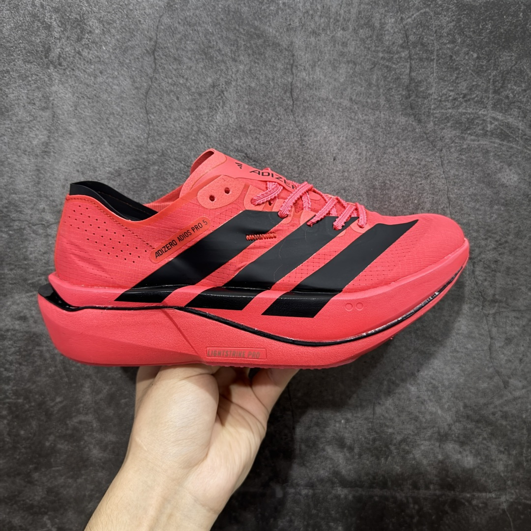 【纯原真碳】Adidas Adizero Adios Pro 5 M 阿迪达斯 耐磨减震专业跑步鞋 无论是平时训练还是马拉松 让这款跑步鞋伴你畅快开跑 兼具舒适性和结构感 搭载Lightstrike科技 为步伐注入活力 尺码：36-45 货号：JR1679-选品中心