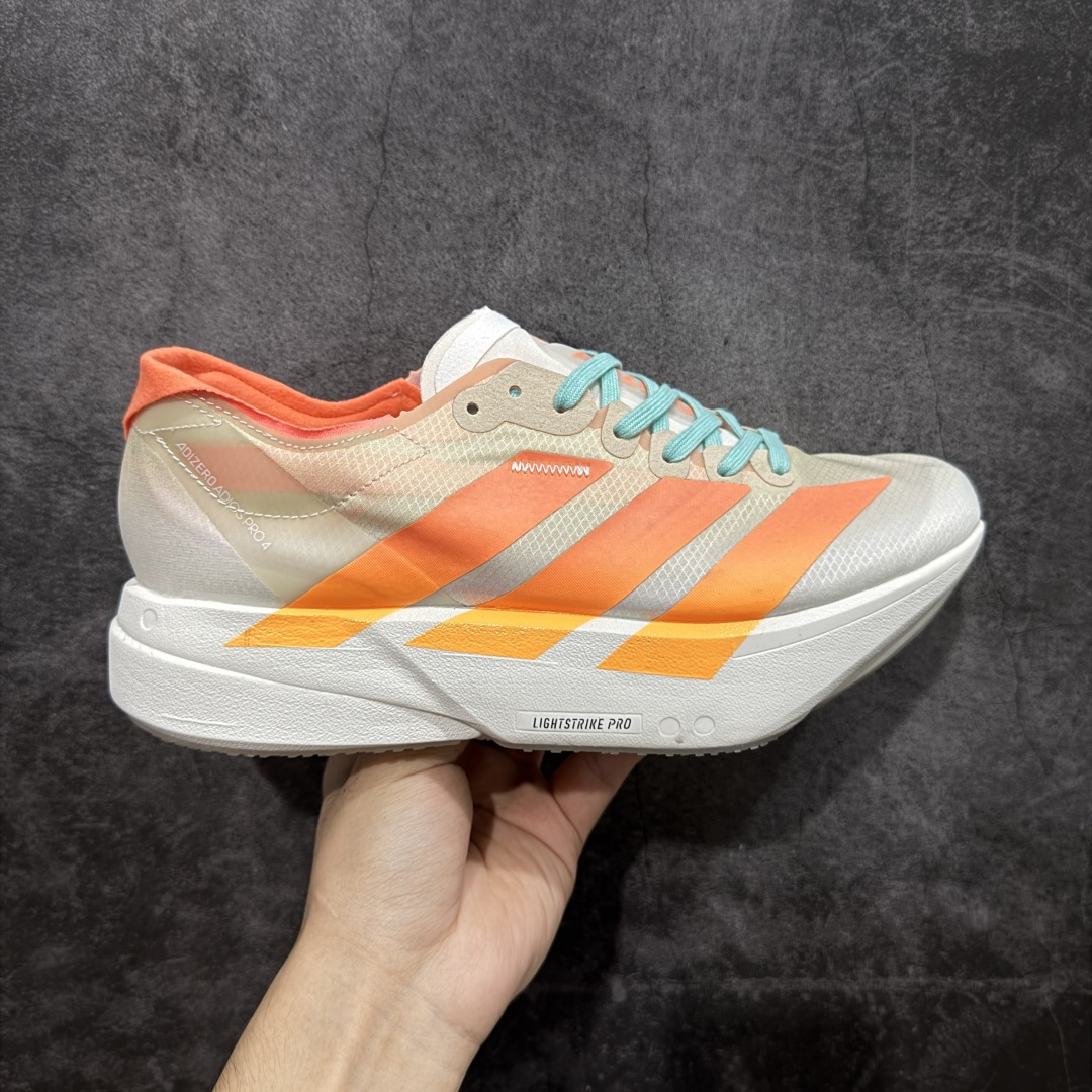 【纯原真碳版】Adizero Adios Pro 4 M时尚简约舒适潮流 织物耐磨低帮跑步鞋 JQ1241 真碳柱 软弹发泡大底 跑步抗扭 回弹缓冲性能好 透气冰丝鞋面 不闷脚 高颜值 功能性十足 尺码:36 36.5 37 38 38.5 39 40 40.5 41 42 42.5 43 44 44.5 45-选品中心