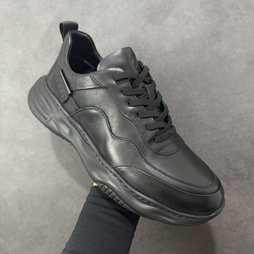 图片[3]-【广东纯原版】ECCO爱步跑步鞋百搭舒适 秋冬新款厚底休闲运动鞋男鞋 灵动系列 黄景瑜同款 品质牛皮鞋面，轻盈柔韧 具有良好的透气性 细腻柔软 简约系带设计 可自由调节松紧 贴合脚型 PU泡沫橡胶大底 抓地力强 具有良好的防滑耐磨性 时尚简约 休闲百搭 尺码：38 39 40 41 42 43 44 （皮鞋码）-选品中心