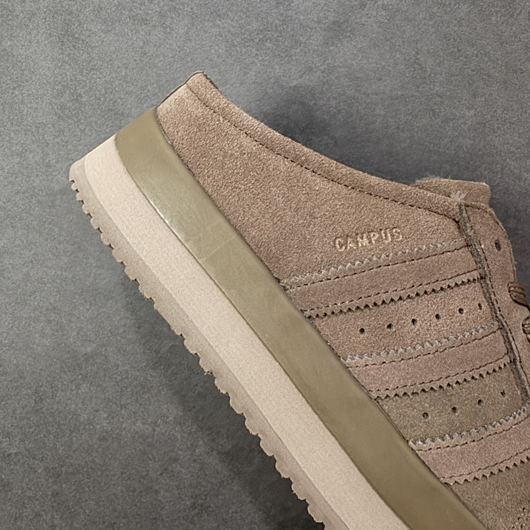 图片[6]-【公司级】Adidas Originals Campus 00S WTR LO系列 阿迪达斯 面包风时尚潮流包头拖鞋 秋冬加绒款 保有原型设计中经典的三叶草LOGO及三条纹设计的同时 放大了整体鞋身 鞋带和三条纹比例 同时鞋身填充棉部分用料扎实 较为厚重 这也使得鞋舌部分不会轻易移位或弯折 同时鞋面切割与走线部分处理十分精细 皮面拼接部分边缘切割也十分整洁 保证了个性化设计的同时做工细致 货号：JR3731 尺码：36-45半码-选品中心