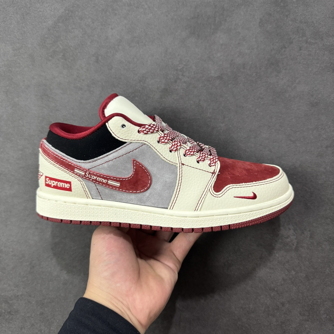 【定制版】Air Jordan 1 Low AJ1 乔1 “Superme联名---灰红猪八”高端定制 低帮复古篮球鞋 #定制鞋盒 大厂纯原品质出货 超高清洁度 皮料切割干净无任何毛边 细节完美 货号：LD8888-007 尺码：36 36.5 37.5 38 38.5 39 40 40.5 41 42 42.5 43 44 44.5 45-选品中心