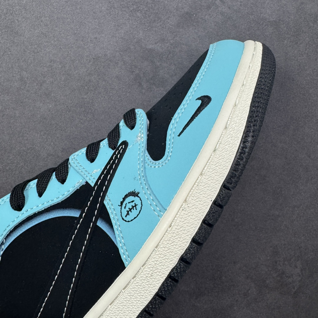 图片[5]-【定制版】Travis Scott x Jordan 1 Low “斯图西联名——台球黑蓝鬼脸” 高端定制 乔丹倒勾低帮休闲板鞋 大厂纯原品质出货 纯正版型 定制鞋盒 皮料切割干净无任何毛边 细节完美 超高清洁度 货号：DD7866-103 尺码：36 36.5 37.5 38 38.5 39 40 40.5 41 42 42.5 43 44 44.5 45-选品中心