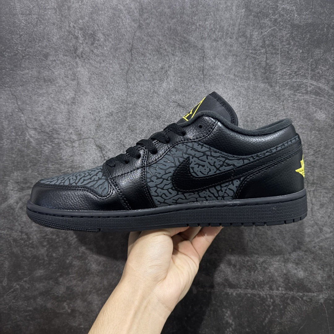 图片[2]-【DT纯原】Air Jordan Low AJ1 乔1黑黄爆裂纹 低帮文化休闲运动板鞋 IM6568-010  市面中低帮最具代表性版本没有之一 口碑大厂出品 品控大底版型不断改良更新 全套原纸板楦头开发 确保原汁原味 完美呈现版型 完美零毛边处理 原厂内置全掌气垫 价格定位良心 平台专用代工流水线出品 一眼公司既视感 拿到手的一瞬间就与众不同 碾压市面所有版本 全部原鞋开发 每一个配色都会采购原鞋确认细节 打破市面看图做货无好货之说 尺码：35.5-46-选品中心