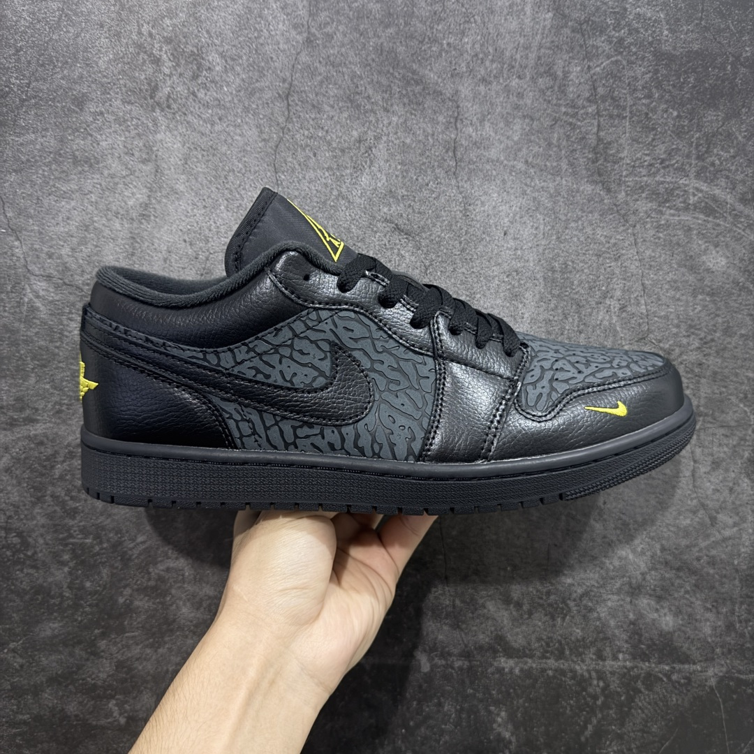 【DT纯原】Air Jordan Low AJ1 乔1黑黄爆裂纹 低帮文化休闲运动板鞋 IM6568-010  市面中低帮最具代表性版本没有之一 口碑大厂出品 品控大底版型不断改良更新 全套原纸板楦头开发 确保原汁原味 完美呈现版型 完美零毛边处理 原厂内置全掌气垫 价格定位良心 平台专用代工流水线出品 一眼公司既视感 拿到手的一瞬间就与众不同 碾压市面所有版本 全部原鞋开发 每一个配色都会采购原鞋确认细节 打破市面看图做货无好货之说 尺码：35.5-46-选品中心