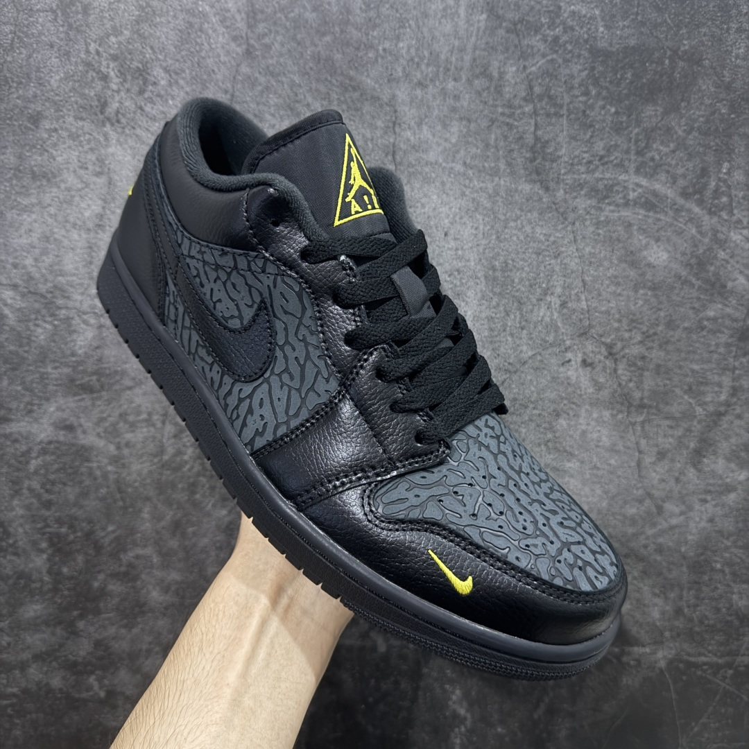 图片[3]-【DT纯原】Air Jordan Low AJ1 乔1黑黄爆裂纹 低帮文化休闲运动板鞋 IM6568-010  市面中低帮最具代表性版本没有之一 口碑大厂出品 品控大底版型不断改良更新 全套原纸板楦头开发 确保原汁原味 完美呈现版型 完美零毛边处理 原厂内置全掌气垫 价格定位良心 平台专用代工流水线出品 一眼公司既视感 拿到手的一瞬间就与众不同 碾压市面所有版本 全部原鞋开发 每一个配色都会采购原鞋确认细节 打破市面看图做货无好货之说 尺码：35.5-46-选品中心