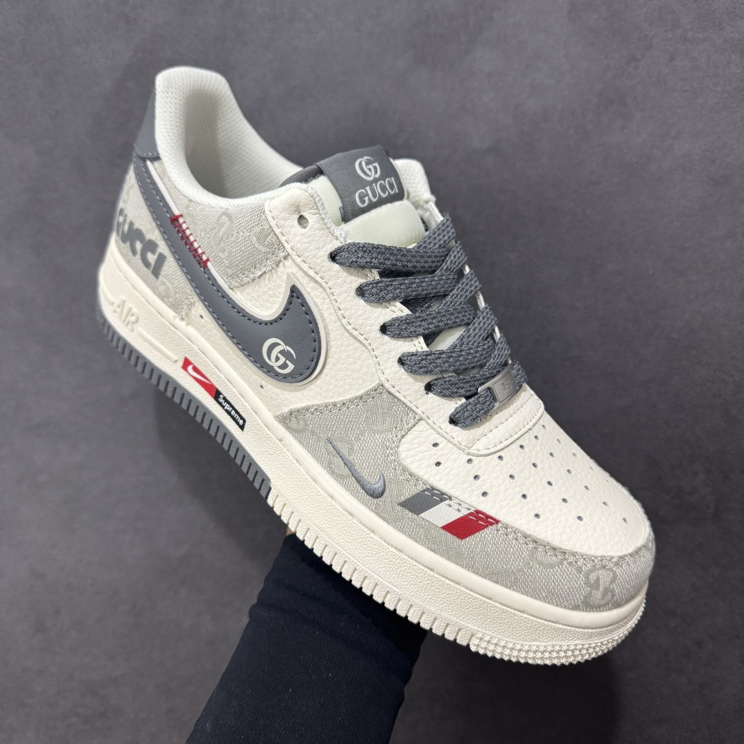 图片[3]-【定制版】Nike Air Force 1\’07 Low 古驰联名 花纹米灰红 空军一号低帮休闲板鞋  #原楦头原纸板 原装鞋盒 定制五金配件 内置全掌气垫 原厂鞋底 货号：MZ9588-808  尺码：36 36.5 37.5 38 38.5 39 40 40.5 41 42 42.5 43 44 44.5 45-选品中心