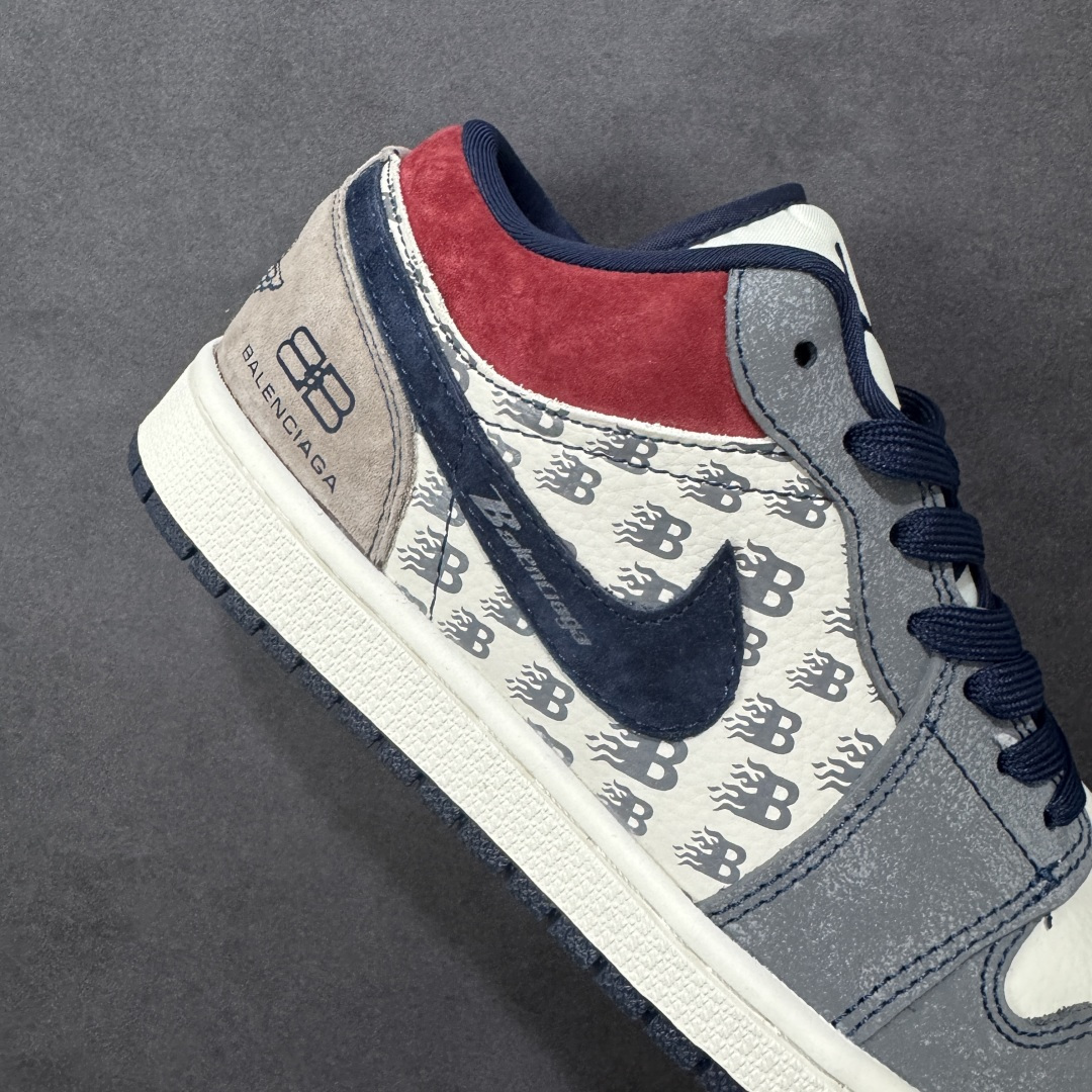 图片[6]-【定制版】高端定制Air Jordan 1 Low AJ1 乔1 “巴黎世家联名—灰红蓝猪八”高端定制 低帮复古篮球鞋 #定制鞋盒 大厂纯原品质出货 超高清洁度 皮料切割干净无任何毛边 细节完美 货号：QD1988-008 尺码：36 36.5 37.5 38 38.5 39 40 40.5 41 42 42.5 43 44 44.5 45 编码：HXSB330340-选品中心