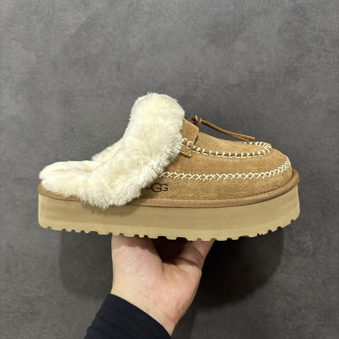 【X1纯原】全网热卖款最齐UGG130个配色市面顶级版本 UGG阿尔派半拖3CM中厚底女款小红书爆款8260 广州外贸大厂生产鞋头到鞋垫真羊皮毛一体独立外盒包装芯片带防水工艺区别市面任何版本 3cm厚底独立原版开发大底羊绒鞋垫冬季保暖外出家居都是很适合的选择进年uug推出款式系列局部偏向年轻消费者喜好也走到时尚潮流穿搭的前沿鞋身材质防泼水涂层翻毛皮鞋面17毫米UGGPURE™植入式羊毛内底轻便防滑舒适橡胶外底带有品牌LOGO商标带全套包装 尺码：353637383940-选品中心