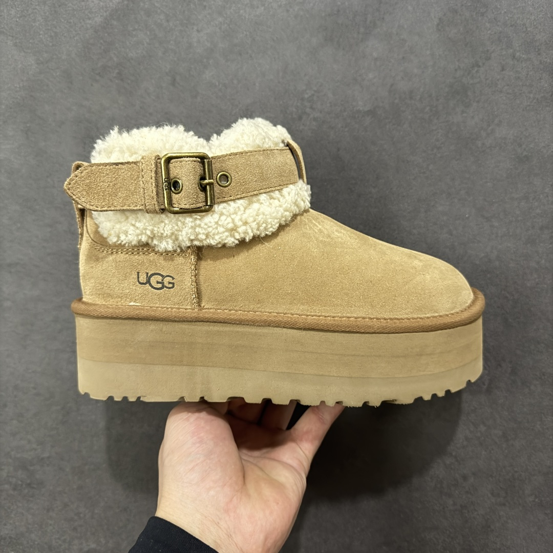 【X1纯原】全网热卖款最齐UGG130个配色市面顶级版本 UGG圆头搭扣3.5cm厚底雪地靴女款4041 广州外贸大厂生产鞋头到鞋垫真羊皮毛一体独立外盒包装芯片带防水工艺区别市面任何版本 独立原版开发大底羊绒鞋垫冬季保暖外出家居都是很适合的选择近年uug推出款式系列局部偏向年轻消费者喜好也走到时尚潮流穿搭的前沿鞋身材质防泼水涂层翻毛皮鞋面17毫米UGGPURE™植入式羊毛内底轻便防滑舒适橡胶外底带有品牌LOGO商标带全套包装 尺码：353637383940-选品中心