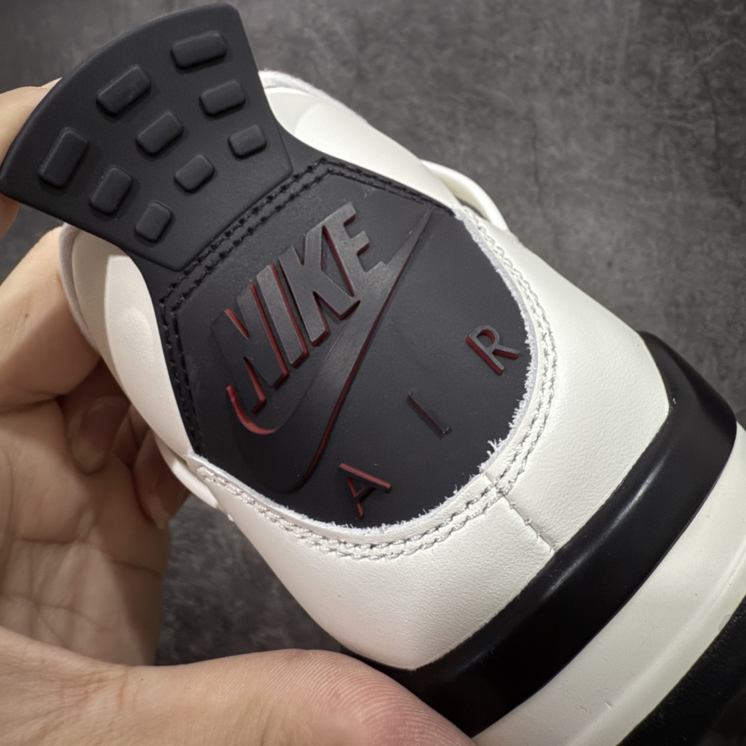 图片[2]-【GX纯原】Air Jordan AJ4 “Flight Club”Sail/Black-University Red 飞行俱乐部 IM4002-100 全新批次 重点区分市面 唯一正确细节 后跟饰片中心位置有合模线 超弹硅胶材质 内层不织布补强 补强为硅胶提供更强耐久性 避免断裂 圈内最强四代 独家外贸特供尺码含 45.5 49.5 50.5 耗时半年巨作 全套原纸板楦头开发 原厂特供皮料加持 确保原汁原味 完美呈现四代版型 一比一鞋头弧度高度鞋身弧度 数据细节工艺流程均保持原鞋一致 原厂TPU网格鞋带扣 正确内里网布 菱角分明不变形无多余毛边 柔软性质感一致于原鞋 市场唯一原厂鞋扣模具 背面可见隐藏注塑口 原厂织唛标 原厂飞人电绣工艺 尾指中部跳三针 独家绑鞋带手法 印刷中底布 四线拉帮 米色美纹纸贴合固定 进口港宝加持 后跟自然饱满 全鞋荧光划线卡点 追求极致完美 每一双都是工艺品 多重QC质检 超越公司货的品控标准 实实在在的免检产品 尺码：40 40.5 41 42 42.5 43 44 44.5 45 45.5 46 47.5 48.5 49.5 50.5-选品中心