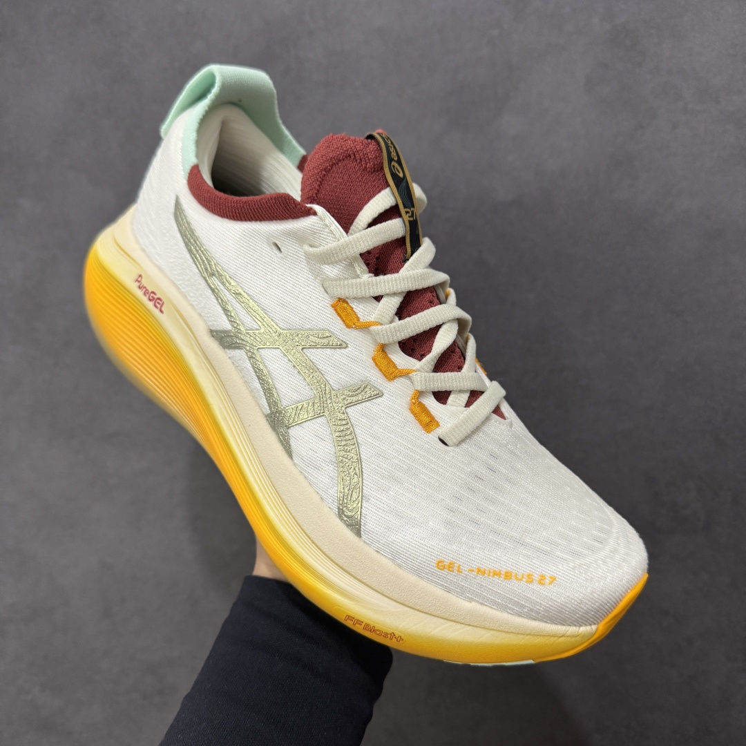 图片[3]-【公司级】Asics GEL-NIMBUS 27 复古休闲运动鞋 ASICS(亚瑟士） 是日本实业家鬼冢喜八郎创立的跑鞋运动品牌，名宇想法源自著名的拉丁谚语“AnimaSana In Corpore Sano”，意为“健全的精神寓于强健的体魄”。正如其名字的含义，ASICS亚瑟士一直坚信保持身体的健康与活力是打造健康快乐的生活方式的最佳途径。亚瑟士的跑鞋、篮球鞋等系列集专业与美貌于一身，拥有极高的热度 尺码：36 37 37.5 38 39 39.5 40 40.5 41.5 42 42.5 43.5 44 45 编码：AMB250260-选品中心