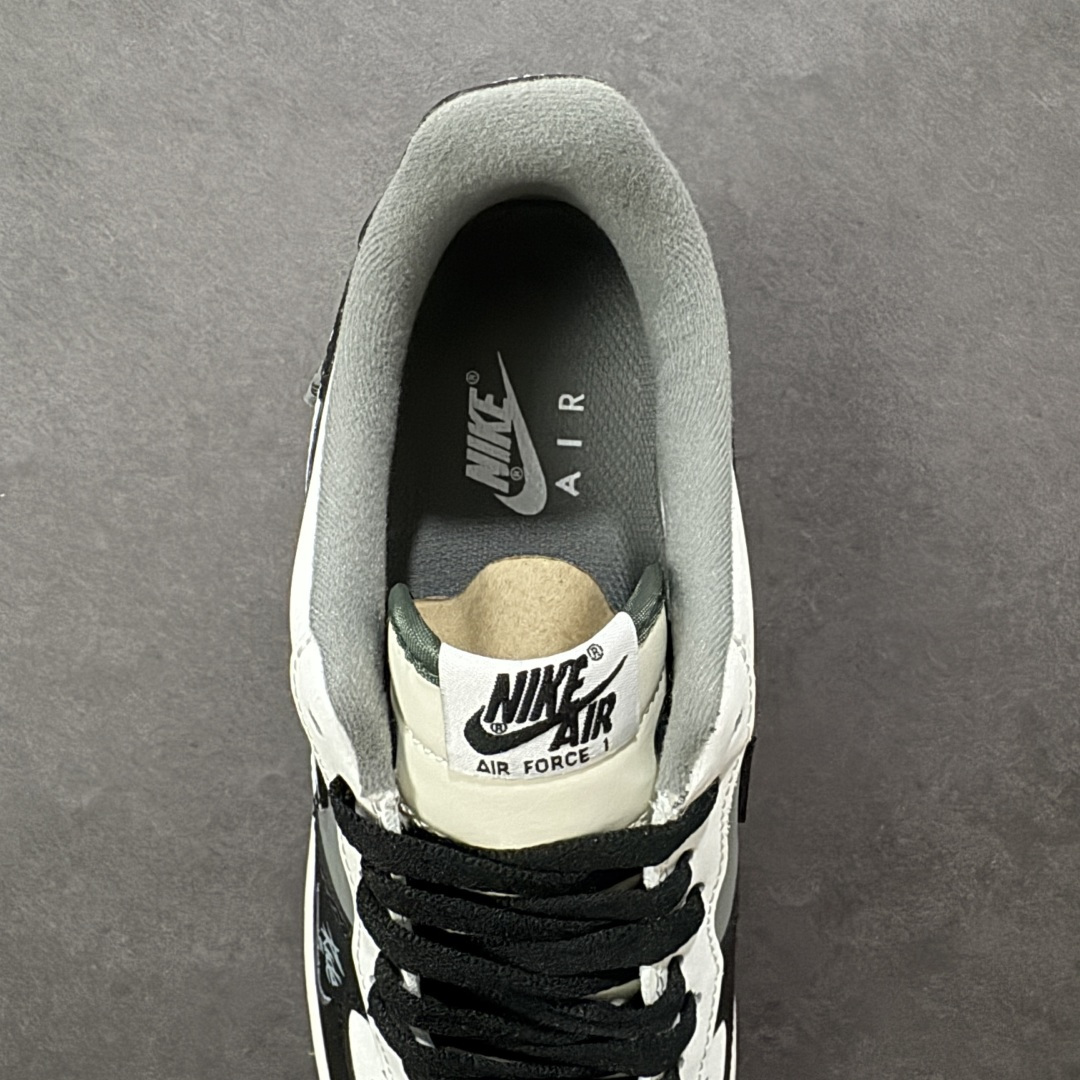 图片[7]-【定制版】手绘涂鸦“墨绘花迹”Nike Air Force 1 “Floral traces”空军一号定制板鞋 一双将街头涂鸦与温柔意象揉碎重组的Air Force 1——鞋身以米白作底，如未干的宣纸承托着黑白泼墨般的涂鸦纹理，笔触随性却带着少年式的莽撞张力；侧身突然跳出的嫩黄小花与淡蓝花瓣，像草稿本角落不经意的温柔涂鸦，消解了街头感的冷硬，让“酷”里裹了点软乎乎的鲜活 货号：DB3301-606 尺码： 36 36.5 37.5 38 38.5 39 40 40.5 41 42 42.5 43 44 44.5 45 编码：HXSA310320-选品中心