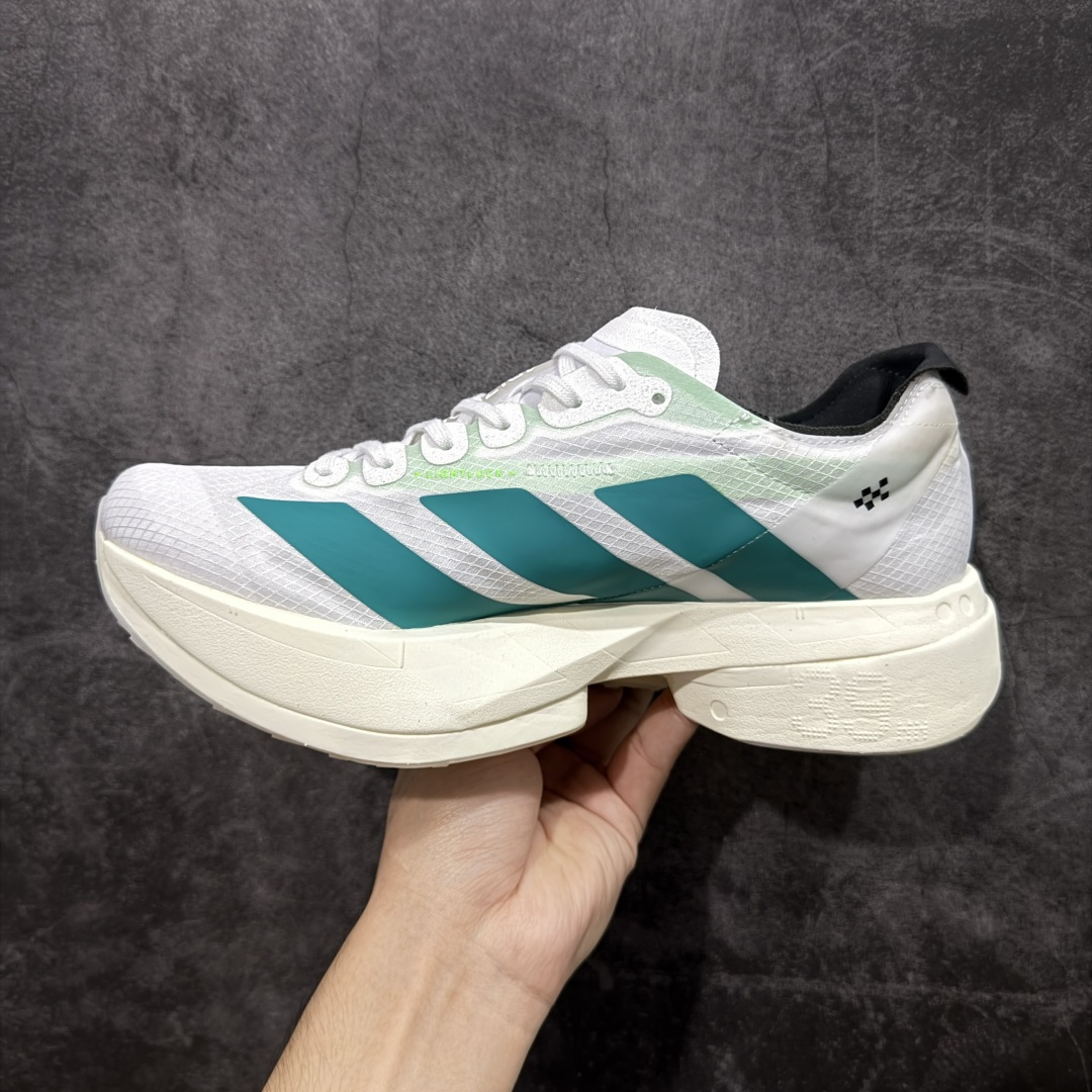 图片[2]-【NO.1纯原】Adidas Adizero Adios Pro 4 M竞训跑步鞋 白绿色 JR1267 市场独一档品质 区别所有版本 原鞋购入开发数月 原材料 原档案打造 细节版型一比一 独立双层组合底私模. 搭配ENERGYRODS 2.0真碳柱，每一步都动力满满 鞋面用的是Lightlock技术，轻透又贴合，就像给脚定制的一样。 中底是全掌Lightstrike Pro泡棉，软弹感超绝 真正一比一还原真实脚感💪🏻 尺码：36 36.5 37 38 38.5 39 40 40.5 41 42 42.5 43 44 44.5 45 46-选品中心