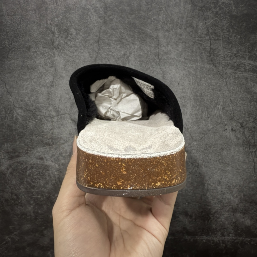 图片[4]-【神版】adidas originals Adimule 阿迪勃肯 黑色加绒款 舒适百搭 防磨包头一脚蹬拖鞋 货号：JP8729 尺码：35.5-45半码-选品中心