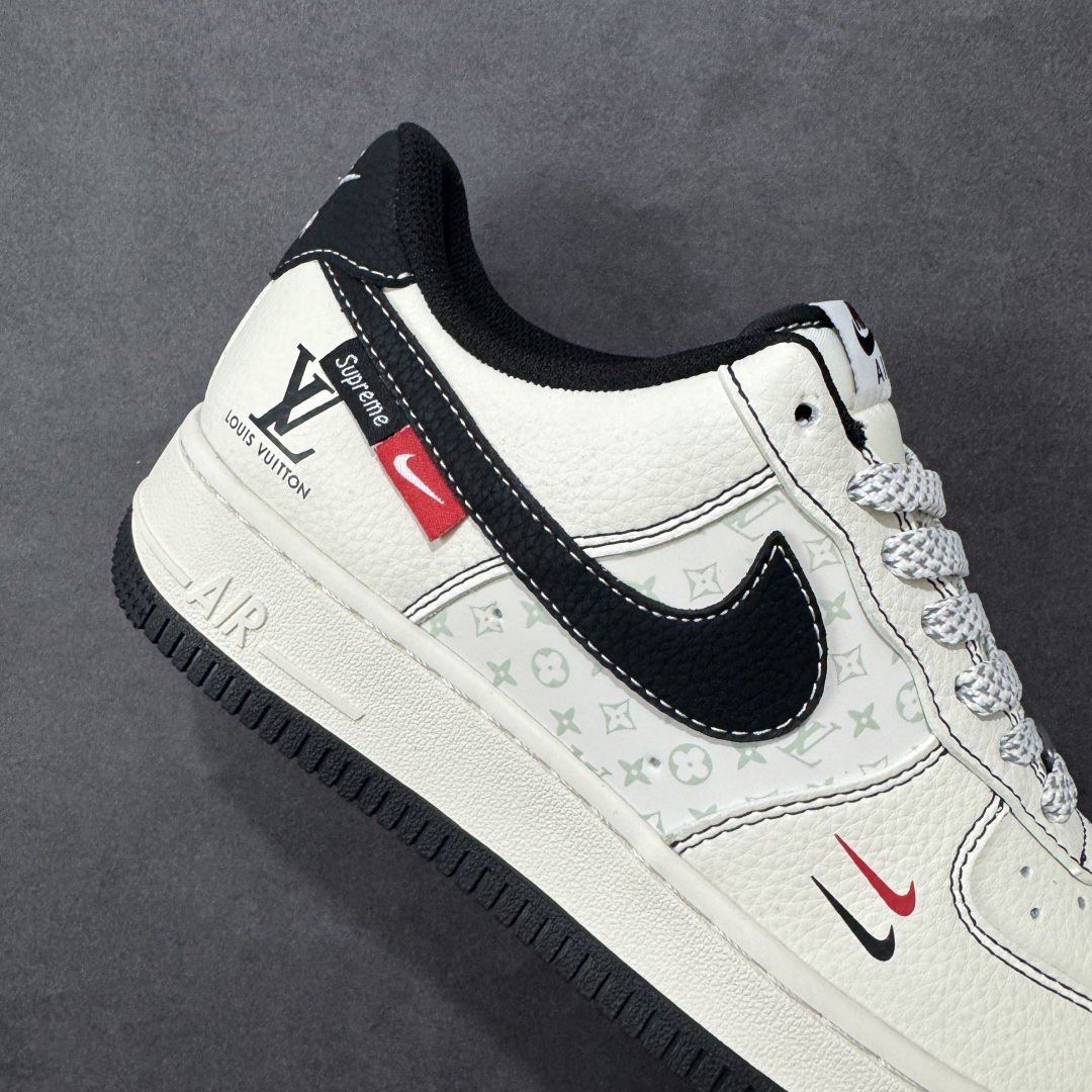 图片[6]-【定制版】Nike Air Force 1\’07 Low LV联名 印花米黑红 空军一号低帮休闲板鞋  #原楦头原纸板 原装鞋盒 定制五金配件 内置全掌气垫 原厂鞋底 货号：MZ9588-812  尺码：36 36.5 37.5 38 38.5 39 40 40.5 41 42 42.5 43 44 44.5 45-选品中心