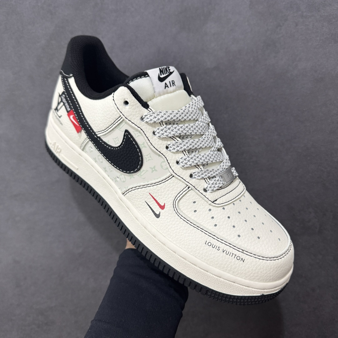 图片[3]-【定制版】Nike Air Force 1\’07 Low LV联名 印花米黑红 空军一号低帮休闲板鞋  #原楦头原纸板 原装鞋盒 定制五金配件 内置全掌气垫 原厂鞋底 货号：MZ9588-812  尺码：36 36.5 37.5 38 38.5 39 40 40.5 41 42 42.5 43 44 44.5 45-选品中心
