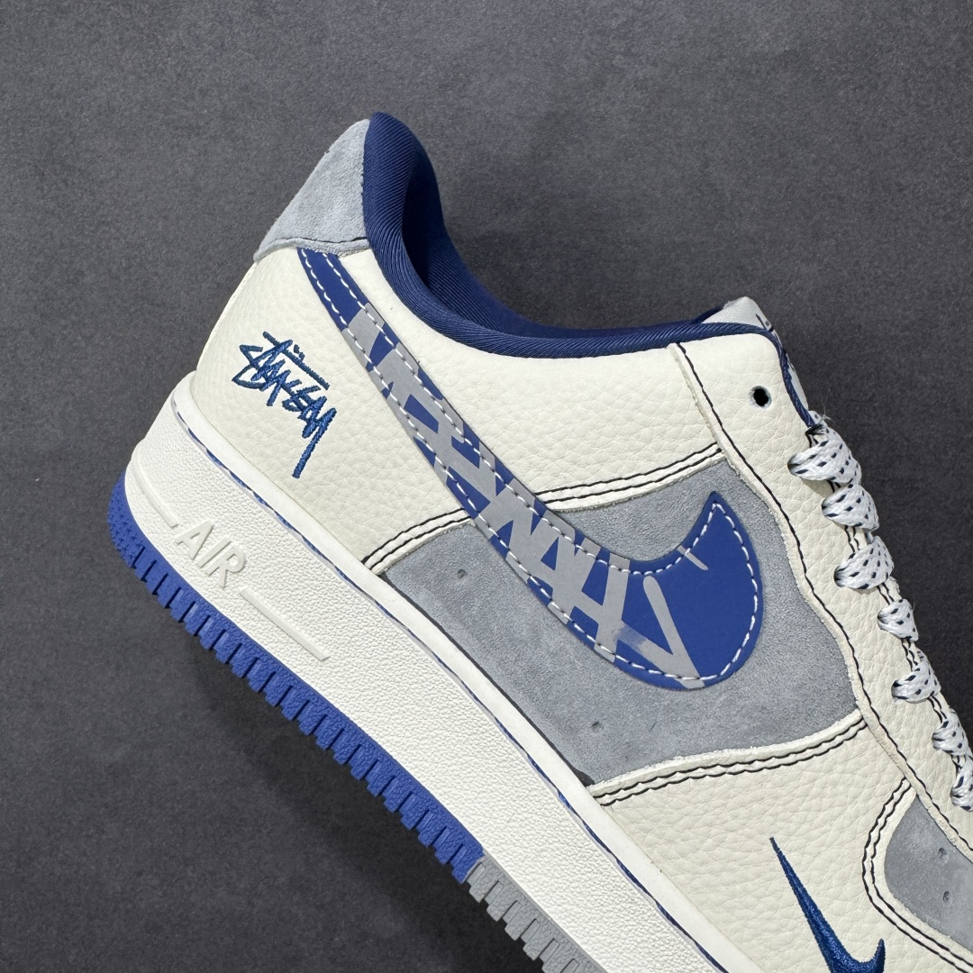图片[6]-【定制版】Nike Air Force 1\’07 Low 斯图西联名 双拼花蓝勾 空军一号低帮休闲板鞋  #原楦头原纸板 原装鞋盒 定制五金配件 内置全掌气垫 原厂鞋底 货号：XL1979-123  尺码：36 36.5 37.5 38 38.5 39 40 40.5 41 42 42.5 43 44 44.5 45-选品中心