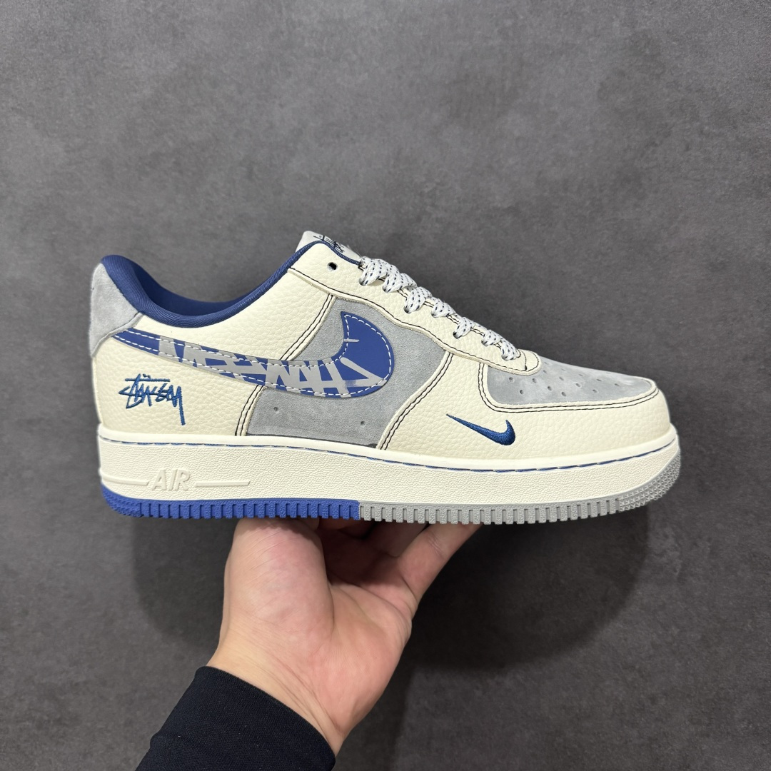 【定制版】Nike Air Force 1\’07 Low 斯图西联名 双拼花蓝勾 空军一号低帮休闲板鞋  #原楦头原纸板 原装鞋盒 定制五金配件 内置全掌气垫 原厂鞋底 货号：XL1979-123  尺码：36 36.5 37.5 38 38.5 39 40 40.5 41 42 42.5 43 44 44.5 45-选品中心
