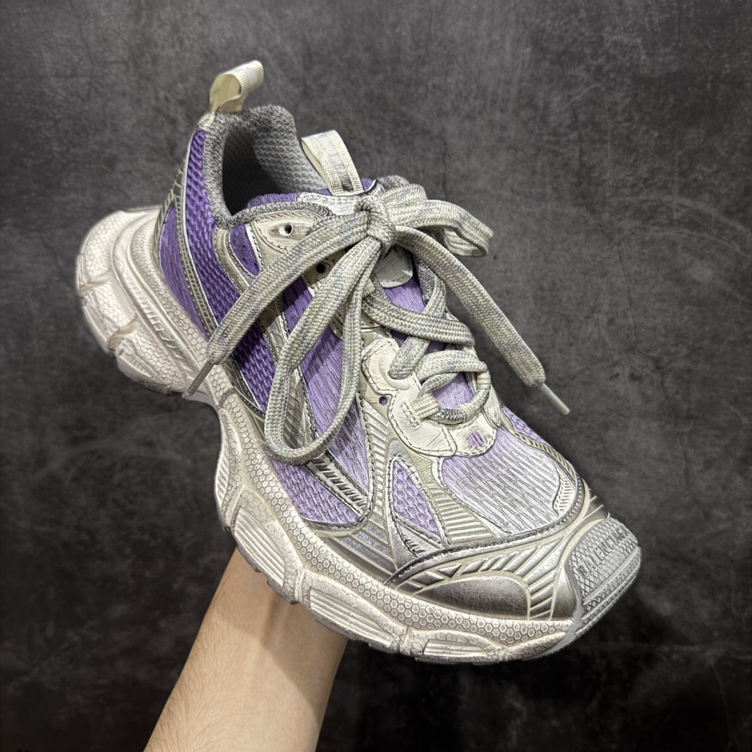 图片[3]-【XA版本】BALENCIAGA 3XL Sneakers 巴黎世家十代网布系带低帮走秀复古老爹鞋 全套原纸板楦头开发 最原汁原味的灵魂版型 全鞋荧光划线卡点 胶水把控整洁度追求极致完美 每一双都是工艺品 多重QC质检 超越公司货的品控标准 实实在在的免检产品 原盒原配 正确字体电绣 粗细、位置、大小正确 侧边TPU 透气孔匹配意产原版 正确分离大底 TPU软底 原版一致大底LOGO 立体感十足 原厂皮料水洗做旧 采购原厂网纱 不含皮革 网布材料和聚氨酯 磨损效果 鞋头边缘和后帮 Balenciaga 徽标 鞋面和后跟凸印尺码 鞋舌 3XL 橡胶品牌标识和反光细节 鞋帮拉袢和鞋舌拉祥 配反光细节 备用鞋带在鞋履前侧 可在穿着前取下 便于不同造型搭配 偏大一码 尺码：35-46-选品中心