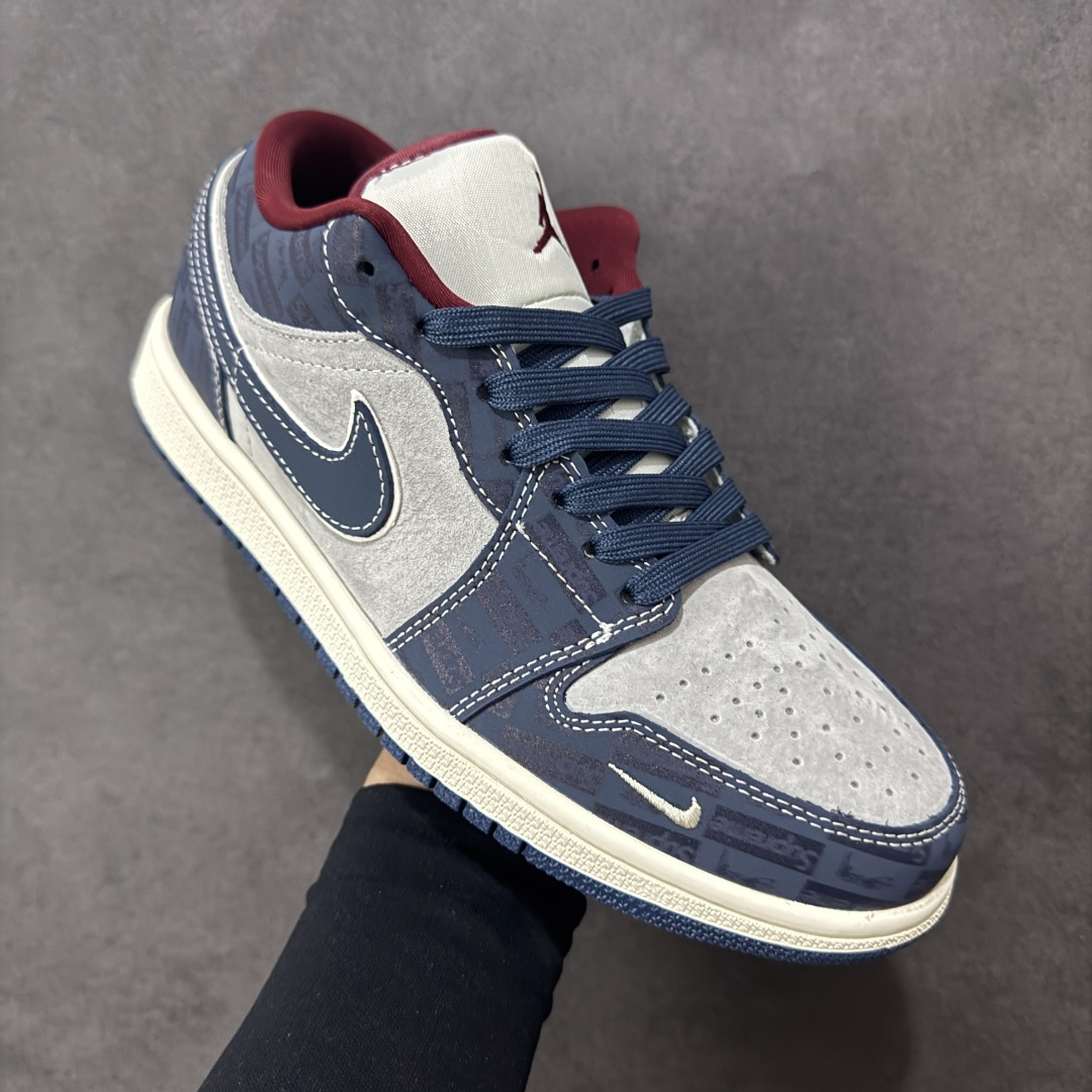 图片[3]-【定制版】Nike Jordan Air Jordan 1“Supreme联名——暗灰蓝” 高端定制 低帮 复古 减震 防滑 耐磨 篮球鞋 定制鞋盒 大厂纯原品质出货 超高清洁度 皮料切割干净无任何毛边 细节完美 货号：QG1988-015 尺码：36 36.5 37.5 38 38.5 39 40 40.5 41 42 42.5 43 44 44.5 45 编码：HXSB330340-选品中心