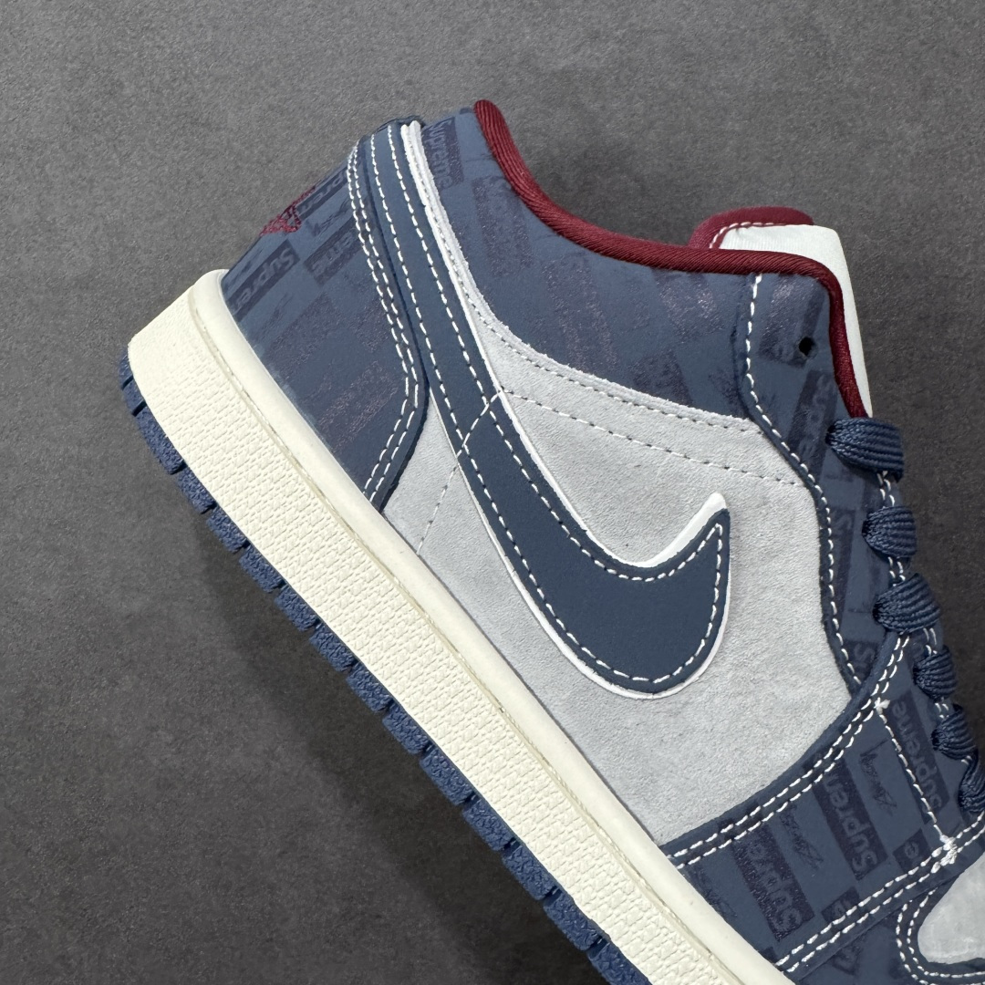 图片[6]-【定制版】Nike Jordan Air Jordan 1“Supreme联名——暗灰蓝” 高端定制 低帮 复古 减震 防滑 耐磨 篮球鞋 定制鞋盒 大厂纯原品质出货 超高清洁度 皮料切割干净无任何毛边 细节完美 货号：QG1988-015 尺码：36 36.5 37.5 38 38.5 39 40 40.5 41 42 42.5 43 44 44.5 45 编码：HXSB330340-选品中心