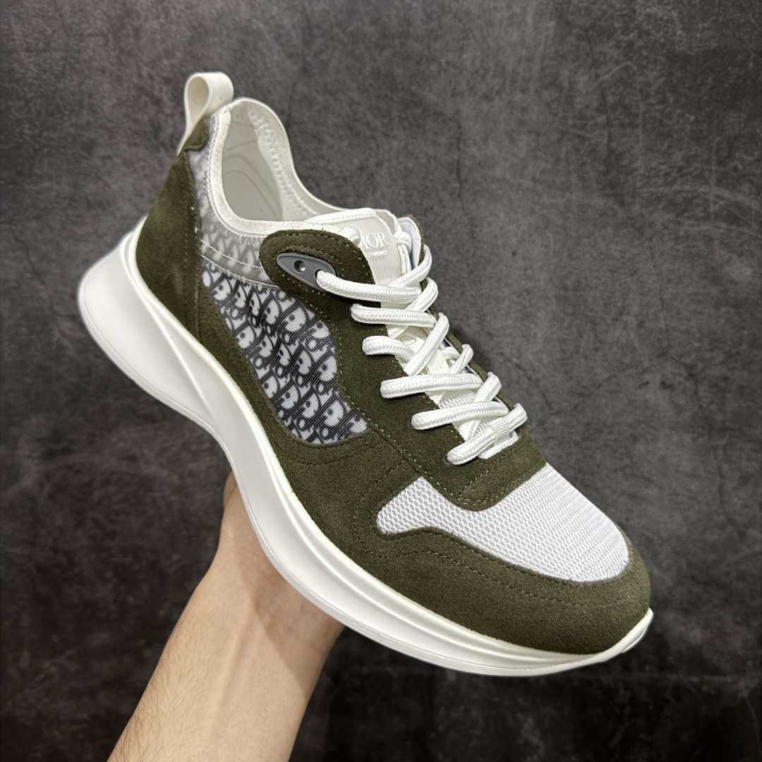 图片[3]-【广东礼盒版】Dior/迪奥 B25 Oblique Runner Sneaker 黑白 老爹风系带低帮透气休闲运动慢跑鞋 #原版购入开发 这款 B25 Runner运动鞋结合运动版型与 Dior 优雅的经典标识。采用迪奥灰和白色光滑牛皮革精心制作，饰以经典的米色和黑色 Oblique 印花提升格调。搭配白色纹理橡胶鞋底，可为各式休闲造型增添经典气质，更显精致 配送专柜精美包装，面料采用原版定制牛皮+Oblique 印花布 定制进口超细纤维 增高3.5CM 尺码：39 40 41 42 43 44 45 46-选品中心