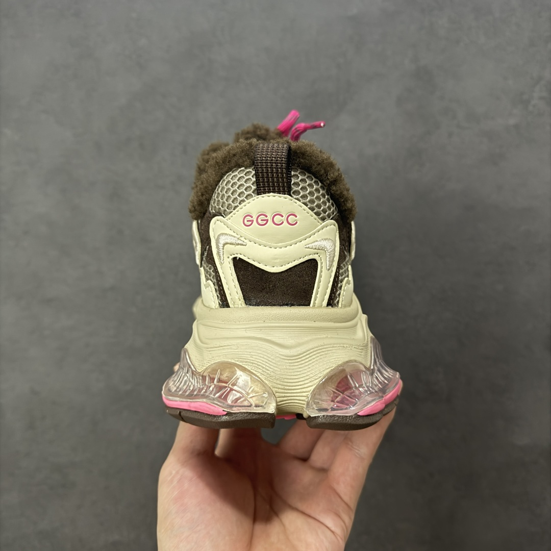 图片[4]-【公司级】GG-CC 明星同款 加毡 绑带镂空水晶底老爹鞋 #三层组合月牙底 柔软有弹性的月牙底和增加舒适度显腿长的5cm内增高 货号：G25X3233B 咖色 尺码：35 36 37 38 39 40-选品中心