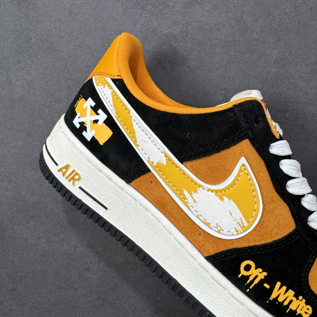 图片[6]-【定制版】NIke Air Force 1 \’07 Low “OFF-White联名——黑橙涂鸦”空军一号 低帮 运动鞋 休闲鞋 折边针车 工艺难度大 原楦头原纸板 原装鞋盒 定制五金配件 内置全掌气垫 原厂鞋底 货号：SY1388-001 尺码：36 36.5 37.5 38 38.5 39 40 40.5 41 42 42.5 43 44 44.5 45-选品中心
