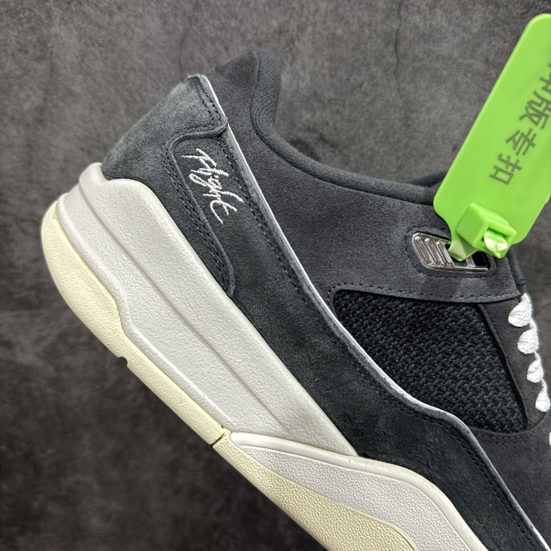 图片[7]-【神版】Air Jordan 4 Retro Flight Court 低帮 黑粉 AJ4 乔丹4代 aj4 乔4 低邦 黑粉 乔丹篮球鞋系列 目前此系列市场最优版本 头层带半码 区别市场通货 鞋款整体以黑色翻毛皮打造，搭配侧身黑色麂皮框架，鞋舌及后跟Jumpman Logo分别采用黑色、灰色刺绣点缀，后跟侧身Flighth字样也辅以灰色刺绣呈现，秉承轻量化的速度型篮球鞋设计思想完成设计，降低重量的同时提升舒适度，中底延续前作使用了分离式后掌可视化Air Soleb气垫。鞋带孔和后跟鞋提以籃网为造型灵感，将篮球运动巧妙融入到鞋款的设计之中，使鞋身整体富有流动性、节奏感和优雅气质。 货号：HF3255-002 尺码：36 36.5 37.5 38 38.5 39 40 40.5 41 42 42.5 43 44 44.5 45-选品中心