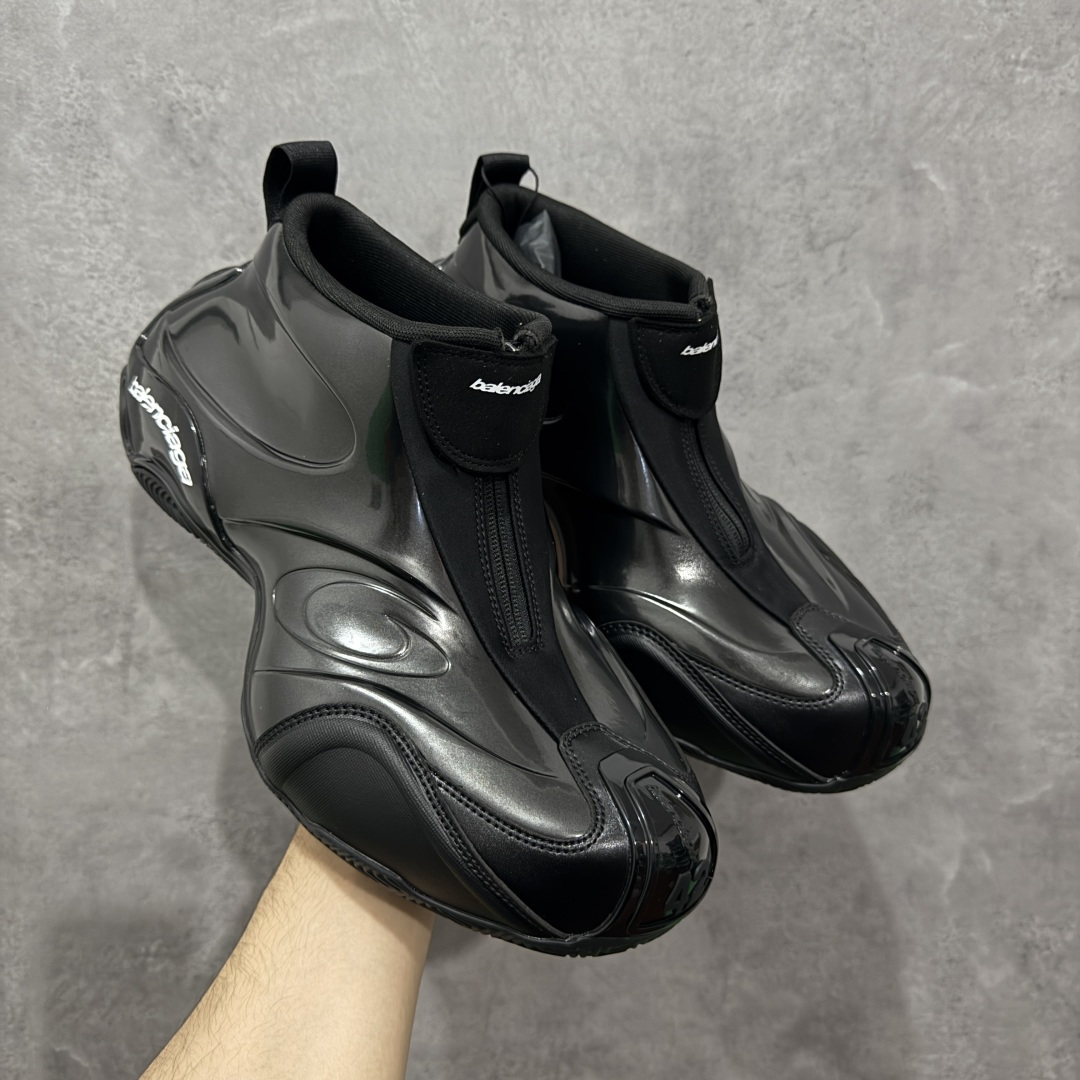 【XA版本】Balenciaga巴黎世家 basketball Sneaker 篮球鞋 圆头拉链 中帮 生活休闲鞋 黑色 原鞋购入 全新开发出品 细节多次较对 原材料制作 酷炫鞋型 类似于喷泡风格 上脚百搭 尺码：36-46-选品中心
