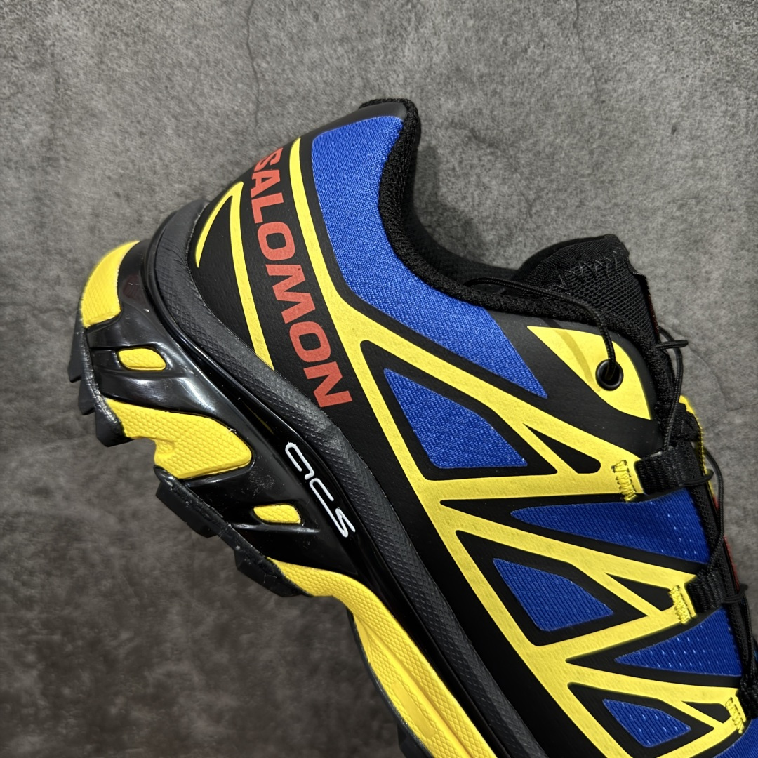 图片[7]-【纯原M版】JJJJound x SALOMON萨洛蒙 XT-6 舒适百搭 耐磨透气支撑 低帮 户外功能鞋 男女同款 蓝黄 491304 顶级原盒配置 外机能登山跑鞋 纯原外贸平台特供订单 耗时半年巨作 全套原纸板楦头开发 原厂特供网布配套加持 确保原汁原味 完美呈现版型 原档数据独家私模五层组合大底 原装Ortholite轻量化鞋垫 中底布带钢印编号 原厂TPU锁扣 进口港宝加持 后跟自然饱满 还原公司包裹性 鞋面以“锯齿”状的包裹系统呈现 在基色底之下加入了各种色点缀 将公司的最新技术和时尚前卫的造型融入耐用的长跑款式中 鞋面由 TPU 薄膜制成 并焊接在高耐磨网眼上 使其既时尚又坚固 由 ACS底盘支撑 可增强稳定性和支撑力 以及由橡胶凸耳 Contragrip外底覆盖的 EVA 缓冲中底 旨在应对崎岖的地形 鞋舌上的彩色Salomon 标签、Quicklace 系统以及鞋头、鞋舌和鞋跟上的附加品牌使细节更加完美 让穿着者可以轻松驾驭户外与通勤下的任何运动生活场景 无缝鞋身户外随意纵横 颜值与脚感兼备 出街通勤 绝对非常吸睛 你值得拥有 尺码：36 36.5 37.5 38 38.5 39 40 40.5 41 42 42.5 43 44 44.5 45-选品中心