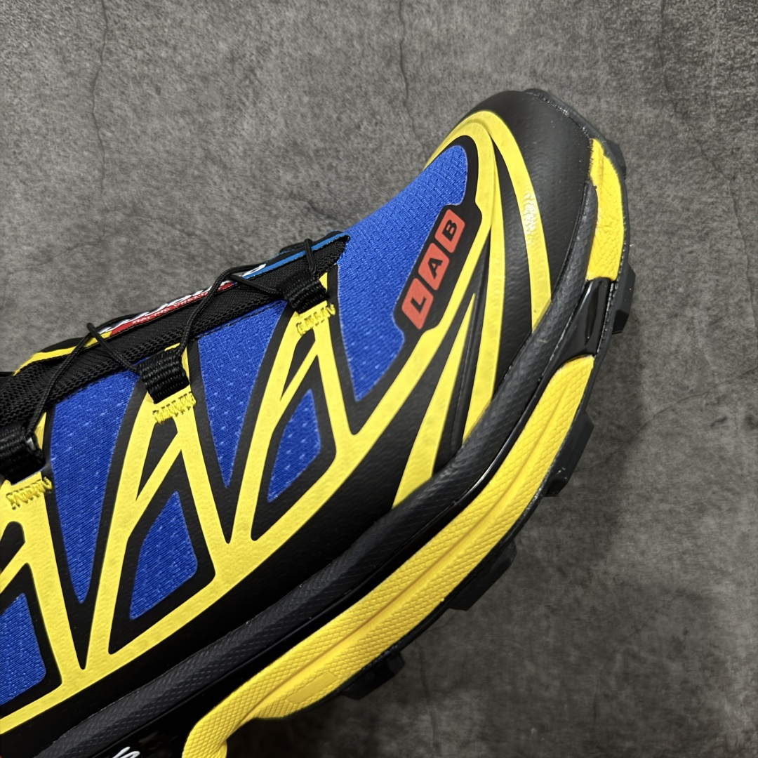 图片[6]-【纯原M版】JJJJound x SALOMON萨洛蒙 XT-6 舒适百搭 耐磨透气支撑 低帮 户外功能鞋 男女同款 蓝黄 491304 顶级原盒配置 外机能登山跑鞋 纯原外贸平台特供订单 耗时半年巨作 全套原纸板楦头开发 原厂特供网布配套加持 确保原汁原味 完美呈现版型 原档数据独家私模五层组合大底 原装Ortholite轻量化鞋垫 中底布带钢印编号 原厂TPU锁扣 进口港宝加持 后跟自然饱满 还原公司包裹性 鞋面以“锯齿”状的包裹系统呈现 在基色底之下加入了各种色点缀 将公司的最新技术和时尚前卫的造型融入耐用的长跑款式中 鞋面由 TPU 薄膜制成 并焊接在高耐磨网眼上 使其既时尚又坚固 由 ACS底盘支撑 可增强稳定性和支撑力 以及由橡胶凸耳 Contragrip外底覆盖的 EVA 缓冲中底 旨在应对崎岖的地形 鞋舌上的彩色Salomon 标签、Quicklace 系统以及鞋头、鞋舌和鞋跟上的附加品牌使细节更加完美 让穿着者可以轻松驾驭户外与通勤下的任何运动生活场景 无缝鞋身户外随意纵横 颜值与脚感兼备 出街通勤 绝对非常吸睛 你值得拥有 尺码：36 36.5 37.5 38 38.5 39 40 40.5 41 42 42.5 43 44 44.5 45-选品中心