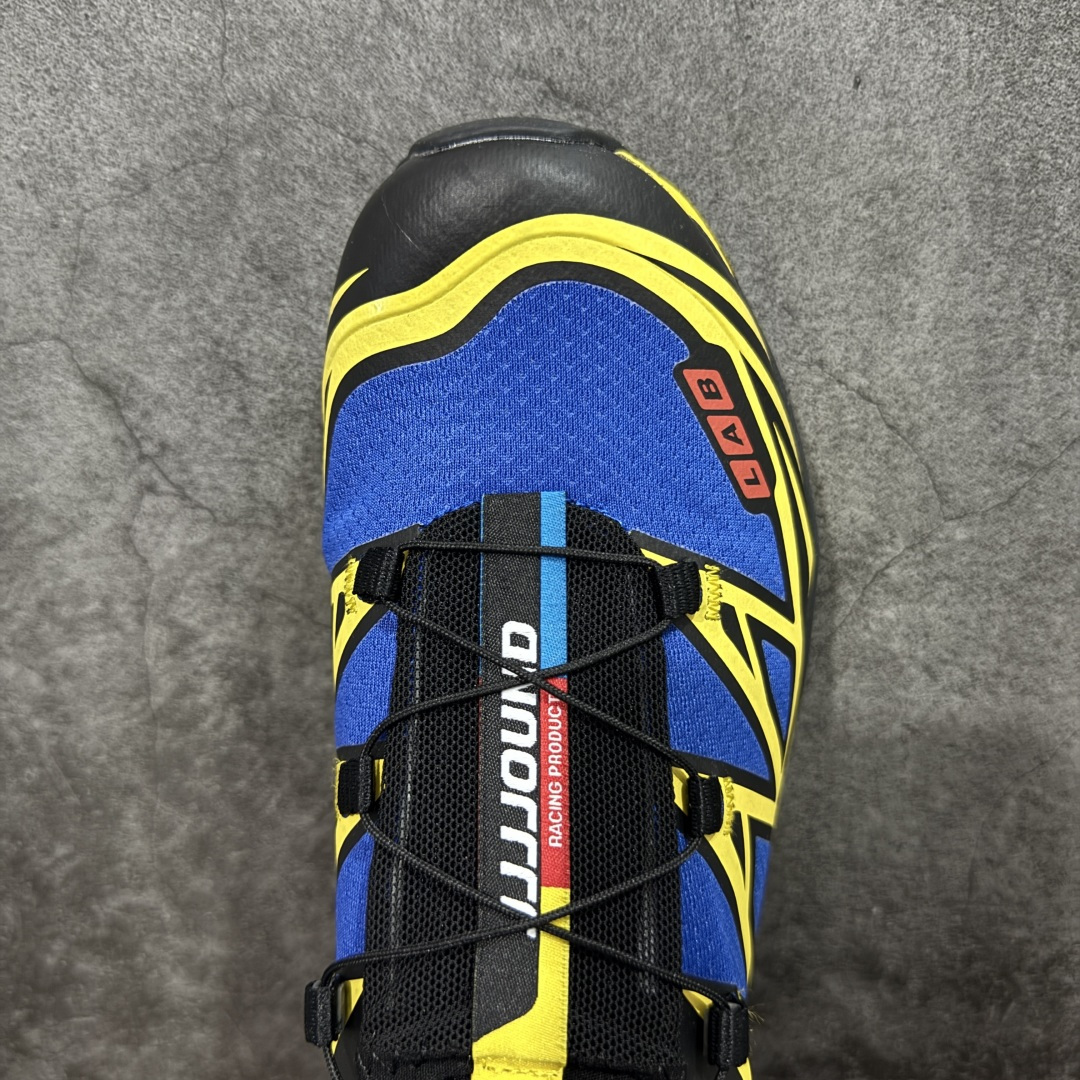 图片[5]-【纯原M版】JJJJound x SALOMON萨洛蒙 XT-6 舒适百搭 耐磨透气支撑 低帮 户外功能鞋 男女同款 蓝黄 491304 顶级原盒配置 外机能登山跑鞋 纯原外贸平台特供订单 耗时半年巨作 全套原纸板楦头开发 原厂特供网布配套加持 确保原汁原味 完美呈现版型 原档数据独家私模五层组合大底 原装Ortholite轻量化鞋垫 中底布带钢印编号 原厂TPU锁扣 进口港宝加持 后跟自然饱满 还原公司包裹性 鞋面以“锯齿”状的包裹系统呈现 在基色底之下加入了各种色点缀 将公司的最新技术和时尚前卫的造型融入耐用的长跑款式中 鞋面由 TPU 薄膜制成 并焊接在高耐磨网眼上 使其既时尚又坚固 由 ACS底盘支撑 可增强稳定性和支撑力 以及由橡胶凸耳 Contragrip外底覆盖的 EVA 缓冲中底 旨在应对崎岖的地形 鞋舌上的彩色Salomon 标签、Quicklace 系统以及鞋头、鞋舌和鞋跟上的附加品牌使细节更加完美 让穿着者可以轻松驾驭户外与通勤下的任何运动生活场景 无缝鞋身户外随意纵横 颜值与脚感兼备 出街通勤 绝对非常吸睛 你值得拥有 尺码：36 36.5 37.5 38 38.5 39 40 40.5 41 42 42.5 43 44 44.5 45-选品中心