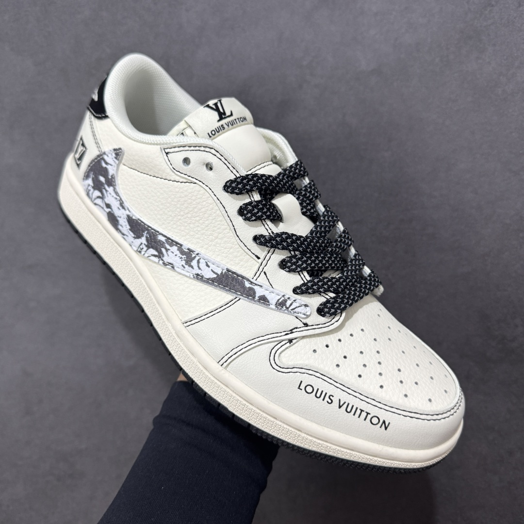 图片[3]-【定制版】#Louis Vuitton x Air Jordan 1 Low 定制配色 Lv联名 乔1 AJ1经典低帮休闲百搭板鞋   公司级版本 定制鞋盒 大厂流水生产 超高清洁度 皮料切割干净无任何毛边 细节完美 橡胶大底 耐磨防滑 舒适上脚 货号：XS7089-616  尺码：36 36.5 37.5 38 38.5 39 40 40.5 41 42 42.5 43 44 44.5 45 编码：HXSB330340-选品中心