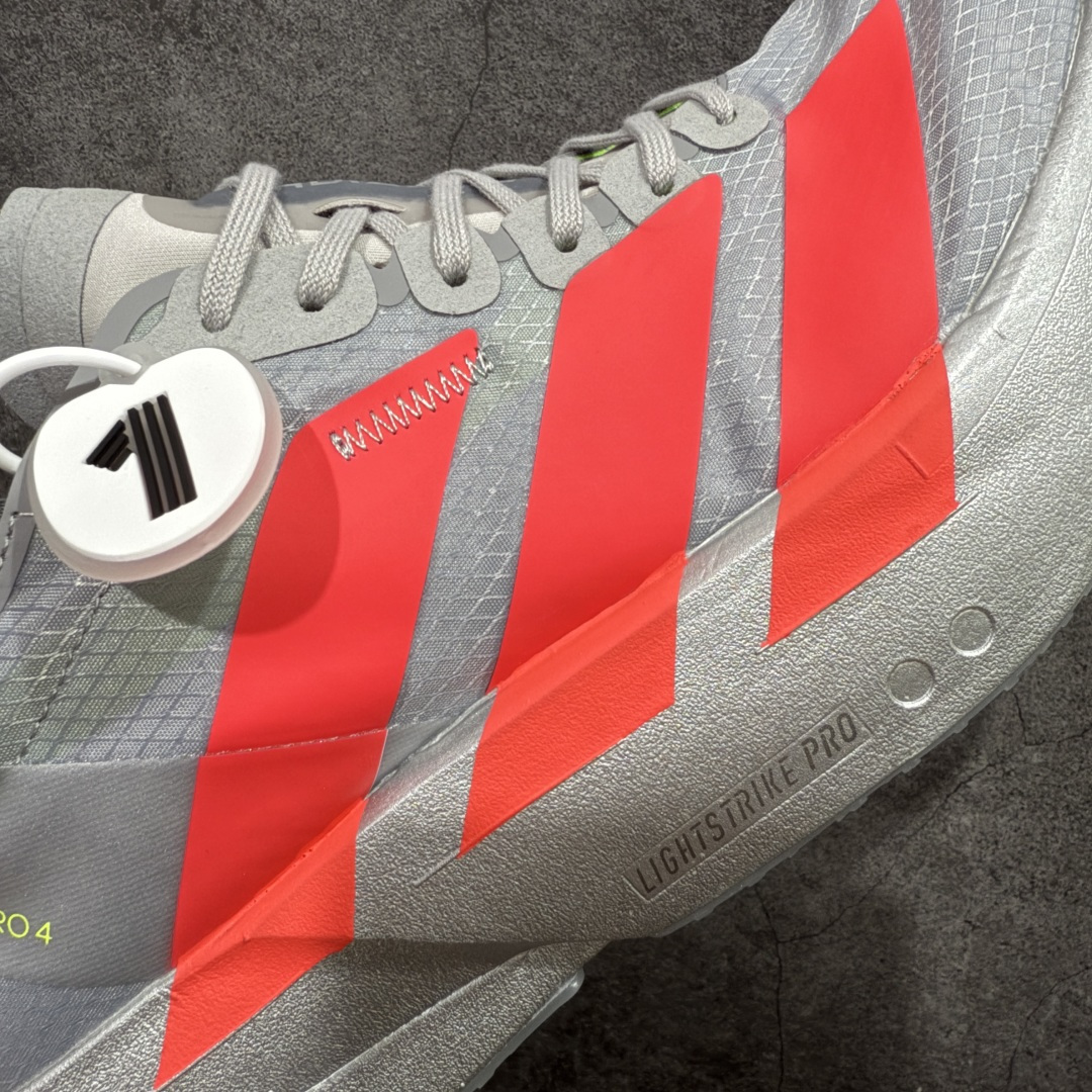 图片[4]-【NO.1纯原】Adidas Adizero Adios Pro 4 M竞训跑步鞋 银红色 JR6372 市场独一档品质 区别所有版本 原鞋购入开发数月 原材料 原档案打造 细节版型一比一 独立双层组合底私模. 搭配ENERGYRODS 2.0真碳柱，每一步都动力满满 鞋面用的是Lightlock技术，轻透又贴合，就像给脚定制的一样。 中底是全掌Lightstrike Pro泡棉，软弹感超绝 真正一比一还原真实脚感💪🏻 尺码：36 36.5 37 38 38.5 39 40 40.5 41 42 42.5 43 44 44.5 45 46-选品中心