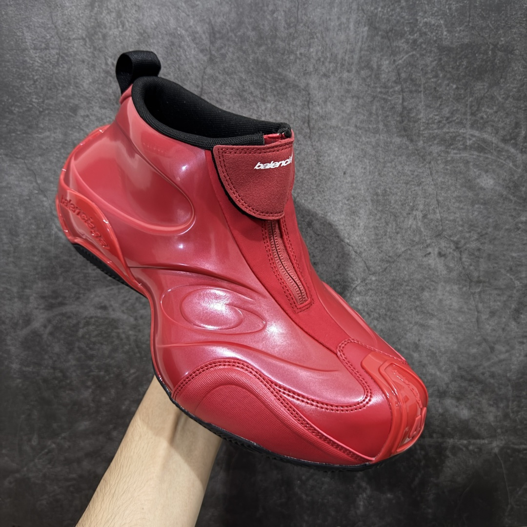 图片[3]-【XA版本】Balenciaga巴黎世家 basketball Sneaker 篮球鞋 圆头拉链 中帮 生活休闲鞋 红色 原鞋购入 全新开发出品 细节多次较对 原材料制作 酷炫鞋型 类似于喷泡风格 上脚百搭 尺码：36-46-选品中心