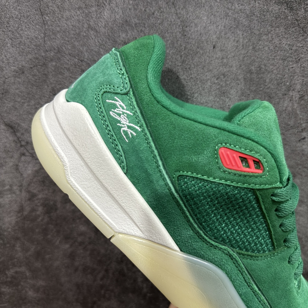 图片[7]-【神版】Air Jordan 4 Retro Flight Court 低帮 黑粉 AJ4 乔丹4代 aj4 乔4 低邦 乔丹篮球鞋系列 目前此系列市场最优版本 头层带半码 区别市场通货 鞋款整体以黑色翻毛皮打造，搭配侧身黑色麂皮框架，鞋舌及后跟Jumpman Logo分别采用黑色、灰色刺绣点缀，后跟侧身Flighth字样也辅以灰色刺绣呈现，秉承轻量化的速度型篮球鞋设计思想完成设计，降低重量的同时提升舒适度，中底延续前作使用了分离式后掌可视化Air Soleb气垫。鞋带孔和后跟鞋提以籃网为造型灵感，将篮球运动巧妙融入到鞋款的设计之中，使鞋身整体富有流动性、节奏感和优雅气质。 货号：HF3255-300 尺码：36 36.5 37.5 38 38.5 39 40 40.5 41 42 42.5 43 44 44.5 45-选品中心