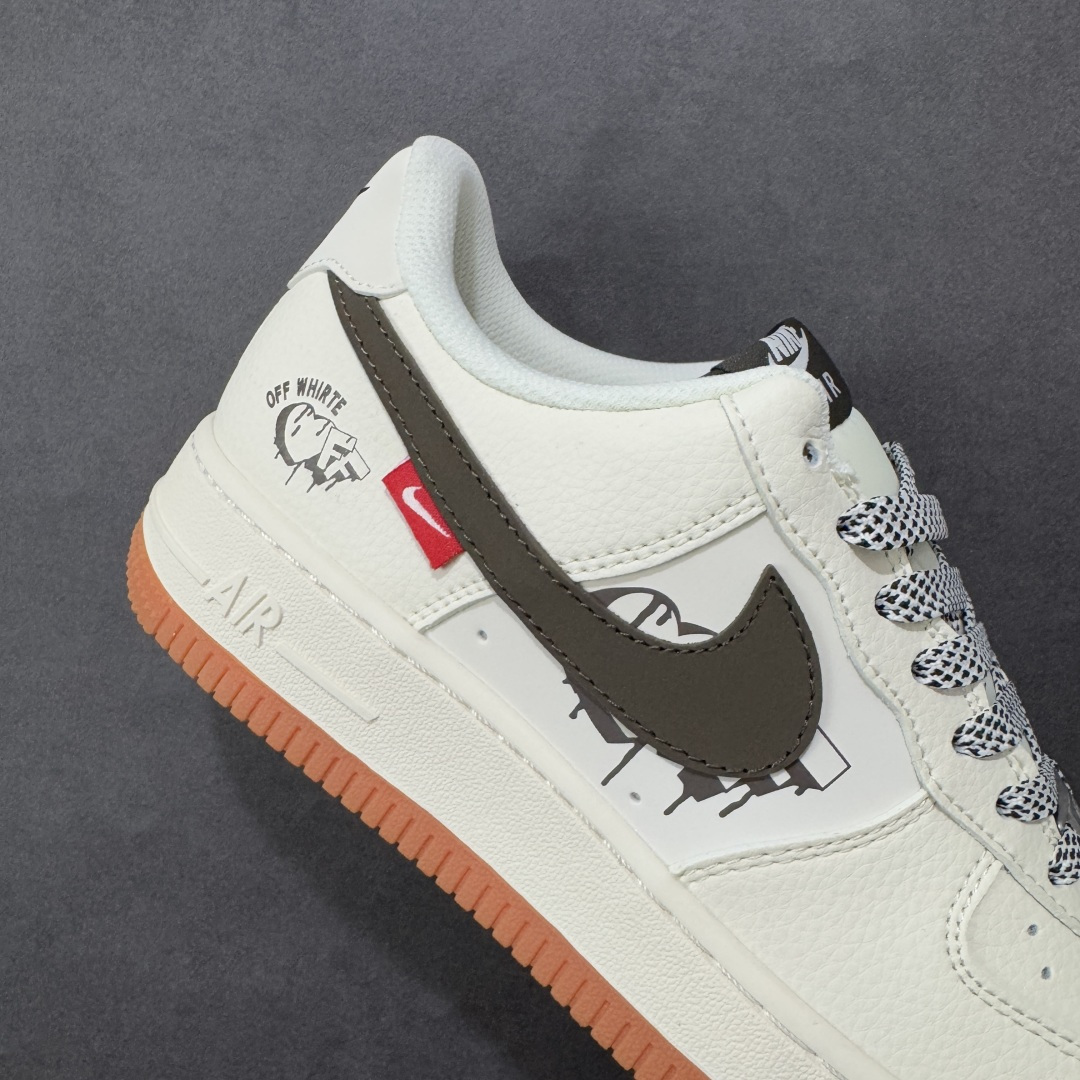 图片[6]-【定制版】Nike Air Force 1\’07 Low 联名 爱心米黑生胶 空军一号低帮休闲板鞋  #原楦头原纸板 原装鞋盒 定制五金配件 内置全掌气垫 原厂鞋底 货号：QW5836-027  尺码：36 36.5 37.5 38 38.5 39 40 40.5 41 42 42.5 43 44 44.5 45-选品中心